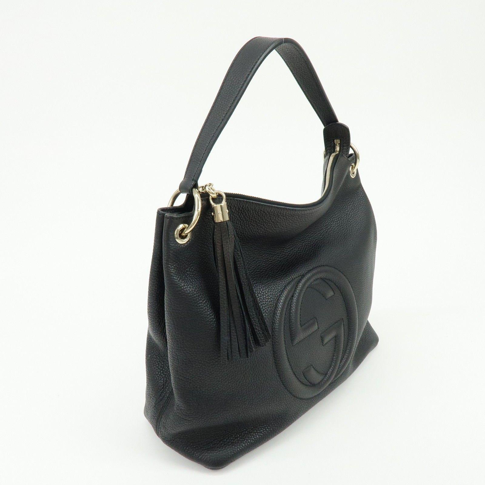 SOHO Interlocking G Leather 2Way Bag Shoulder Bag Black 408825 — view 4