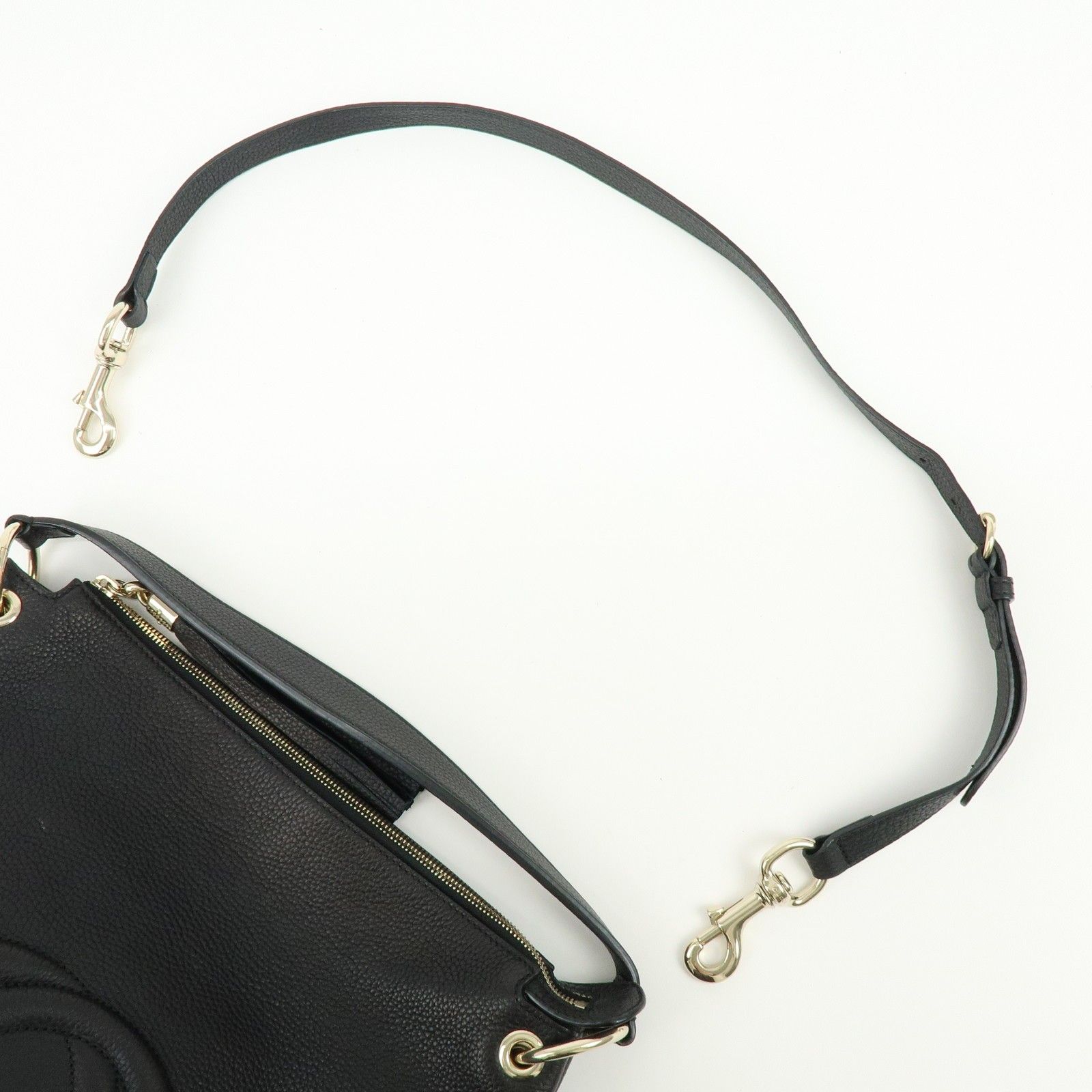 SOHO Interlocking G Leather 2Way Bag Shoulder Bag Black 408825 — view 5