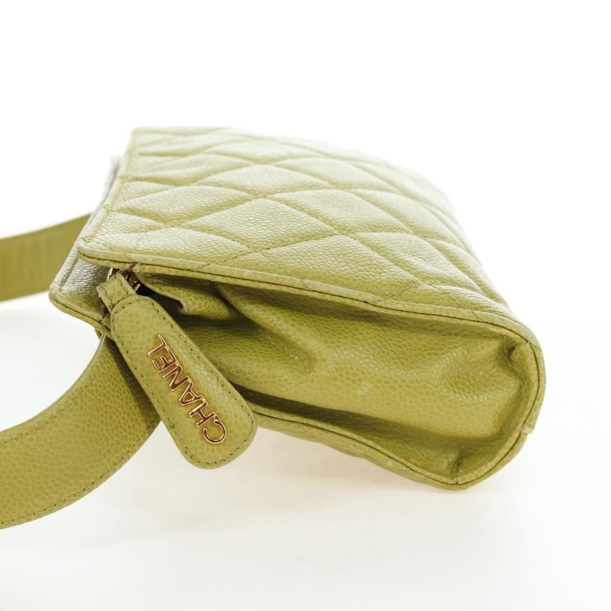 Vintage Lime Caviar Quilted Fanny Pack/Waist Bag w/GHW — view 4
