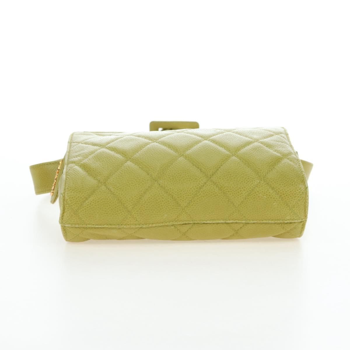 Vintage Lime Caviar Quilted Fanny Pack/Waist Bag w/GHW — view 6