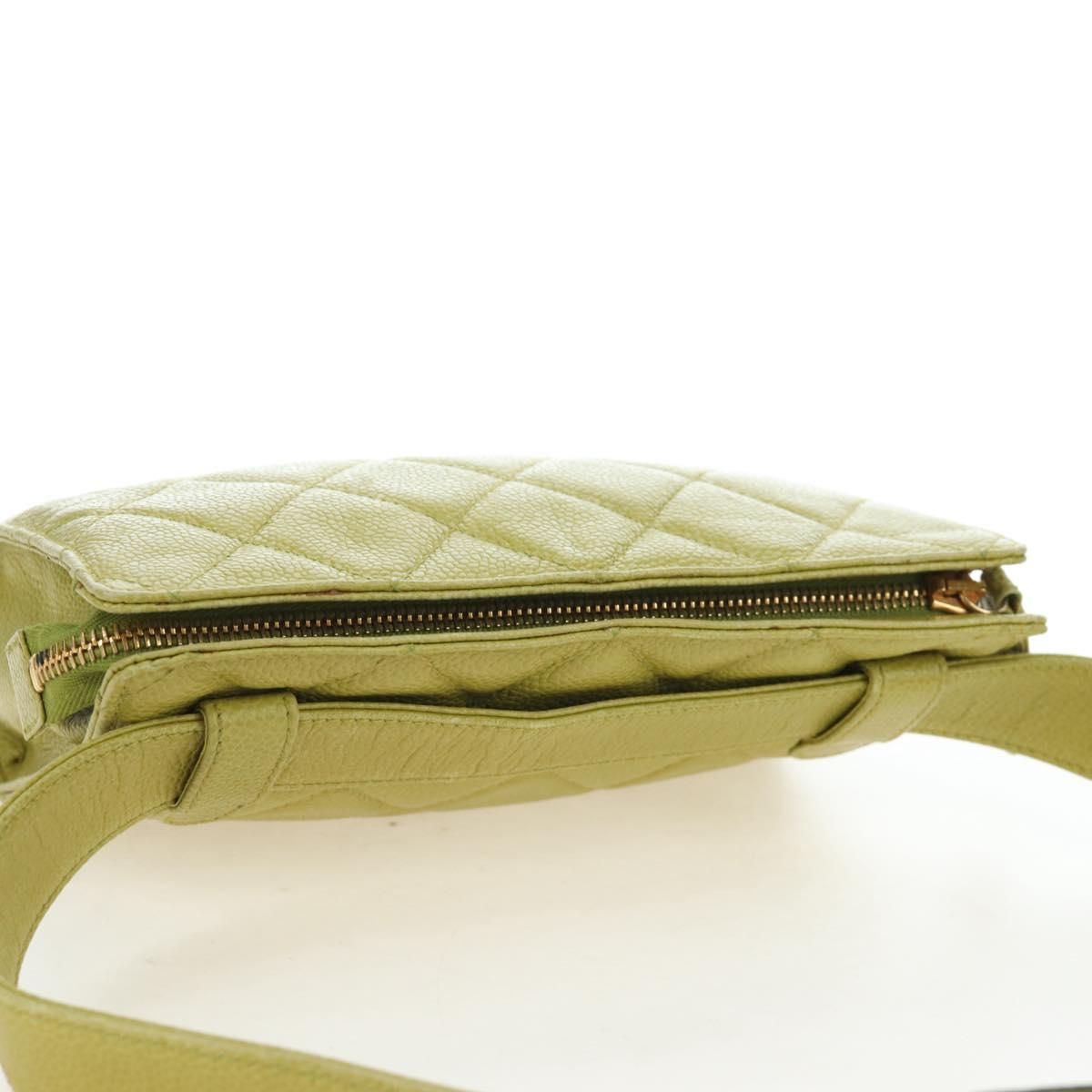 Vintage Lime Caviar Quilted Fanny Pack/Waist Bag w/GHW — view 7