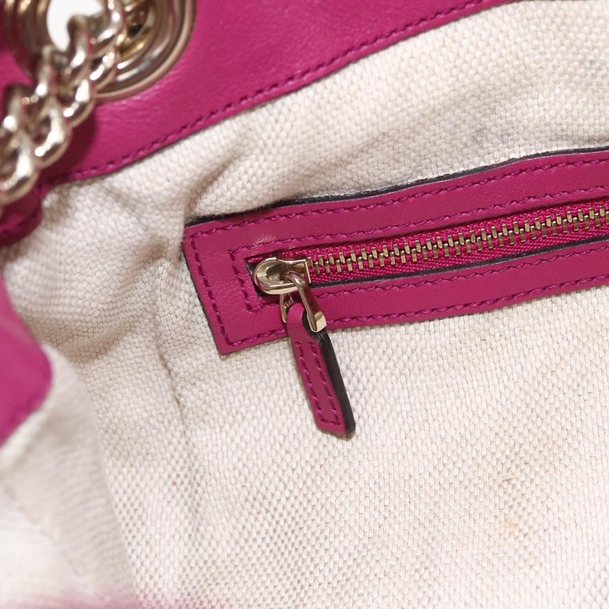 Soho Chain Tote Bag Red Gold Auth — view 17