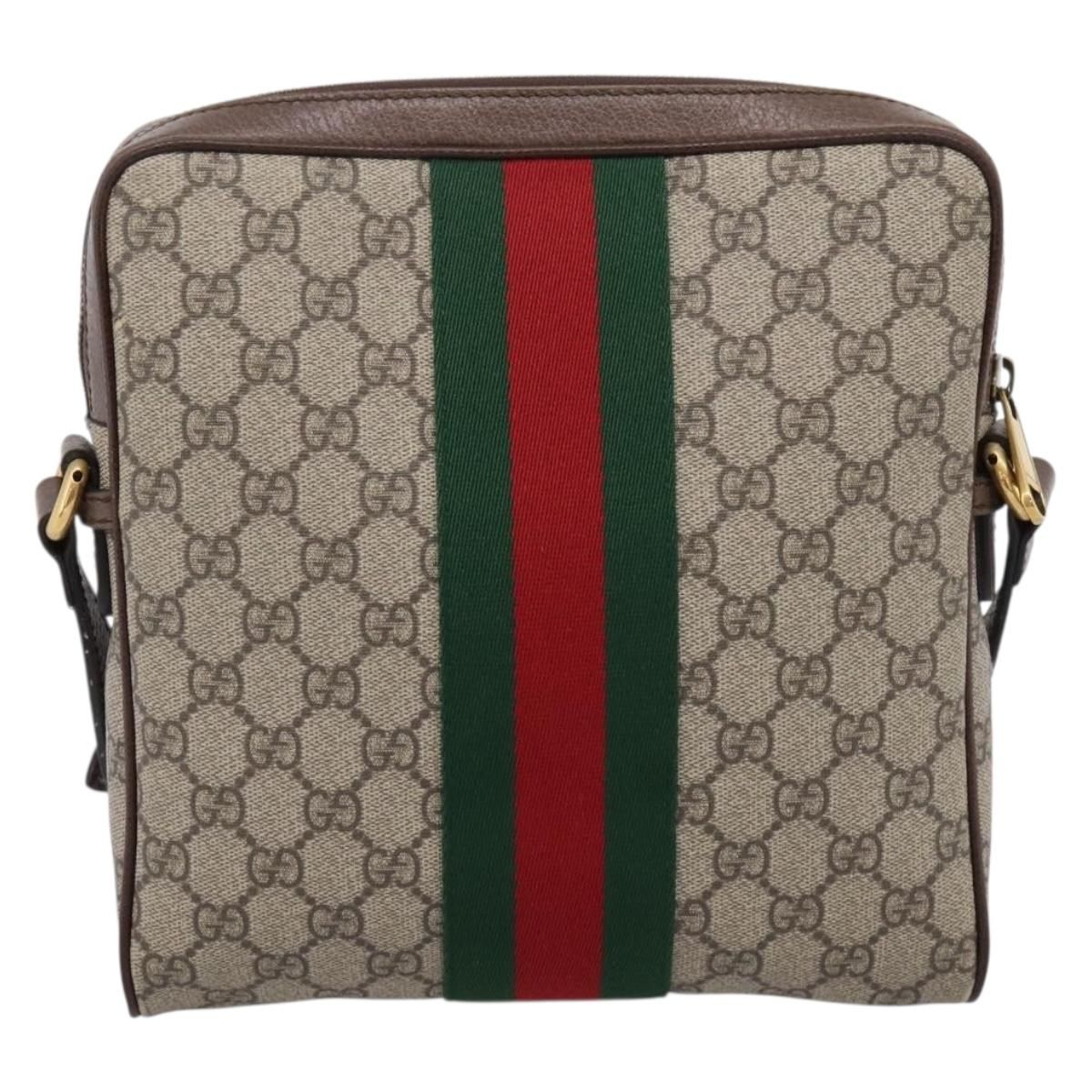 GG Supreme Monogram Web Medium Ophidia Messenger Bag Brown — view 2