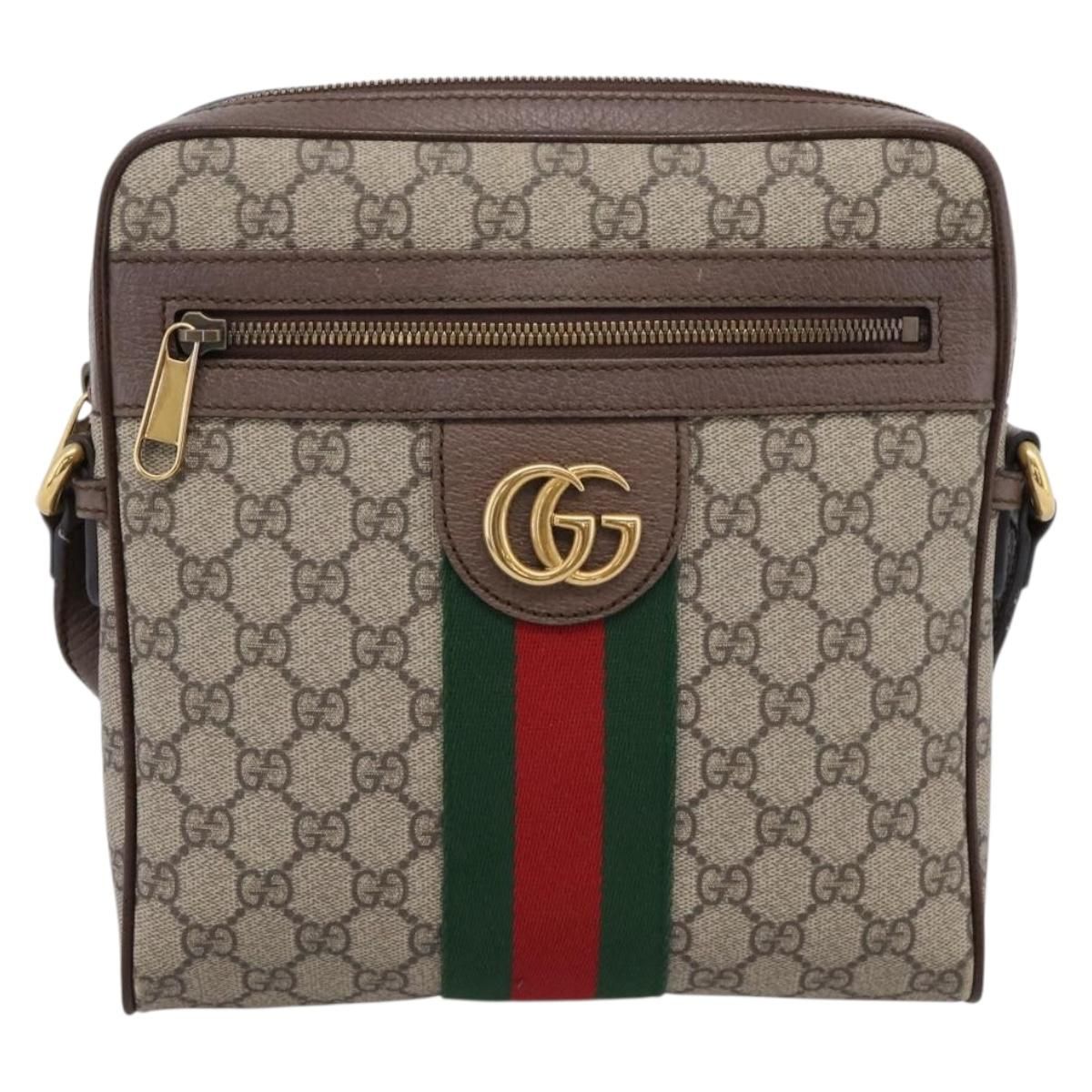 GG Supreme Monogram Web Medium Ophidia Messenger Bag Brown — view 13