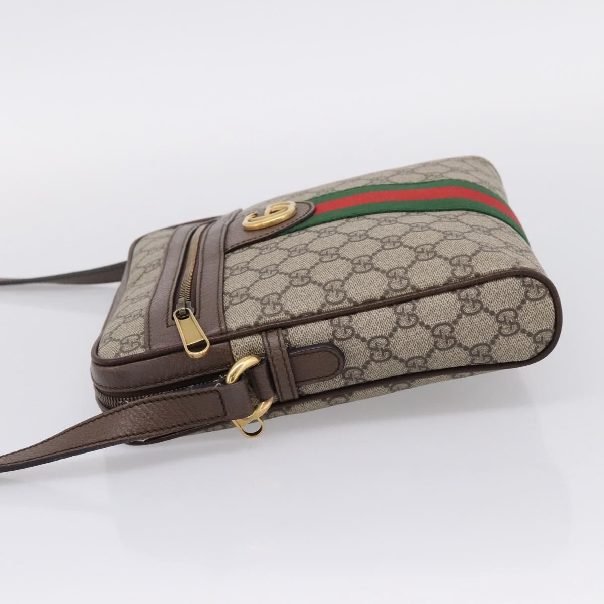 GG Supreme Monogram Web Medium Ophidia Messenger Bag Brown — view 3