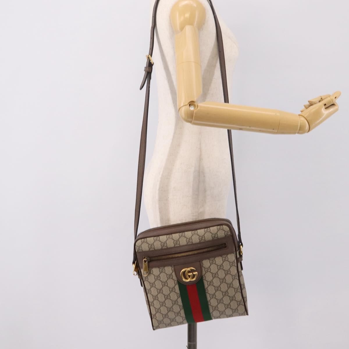 GG Supreme Monogram Web Medium Ophidia Messenger Bag Brown — view 27