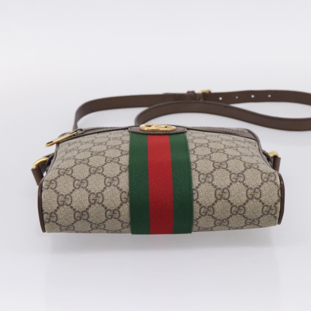 GG Supreme Monogram Web Medium Ophidia Messenger Bag Brown — view 5