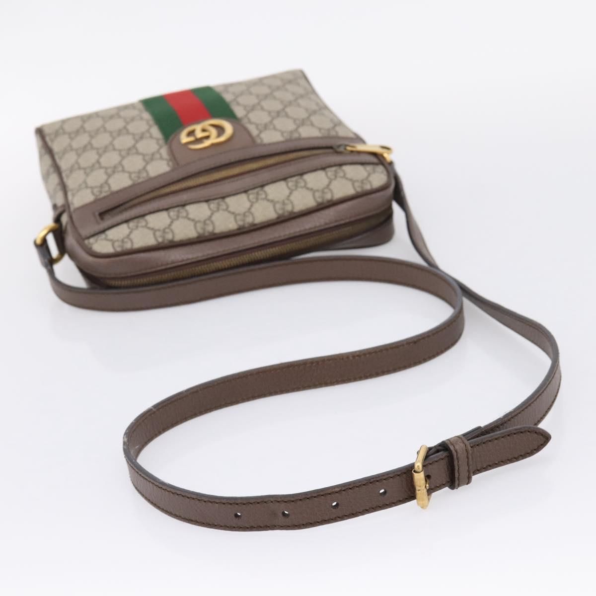 GG Supreme Monogram Web Medium Ophidia Messenger Bag Brown — view 7