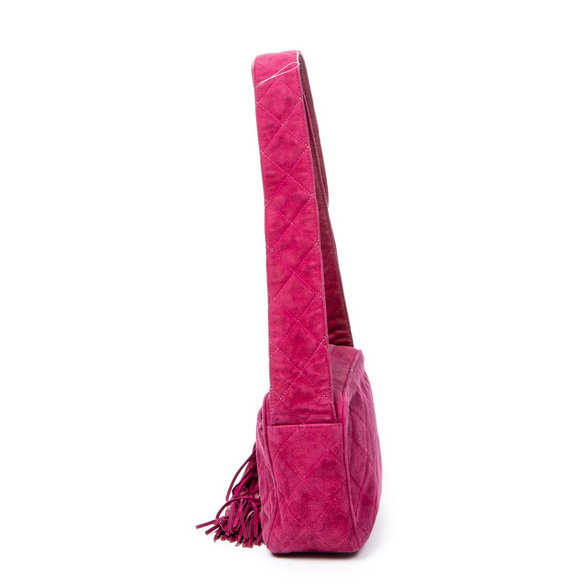 Mini CC Fringe Tassel Camera Bag  Quilted Suede Leather — view 3