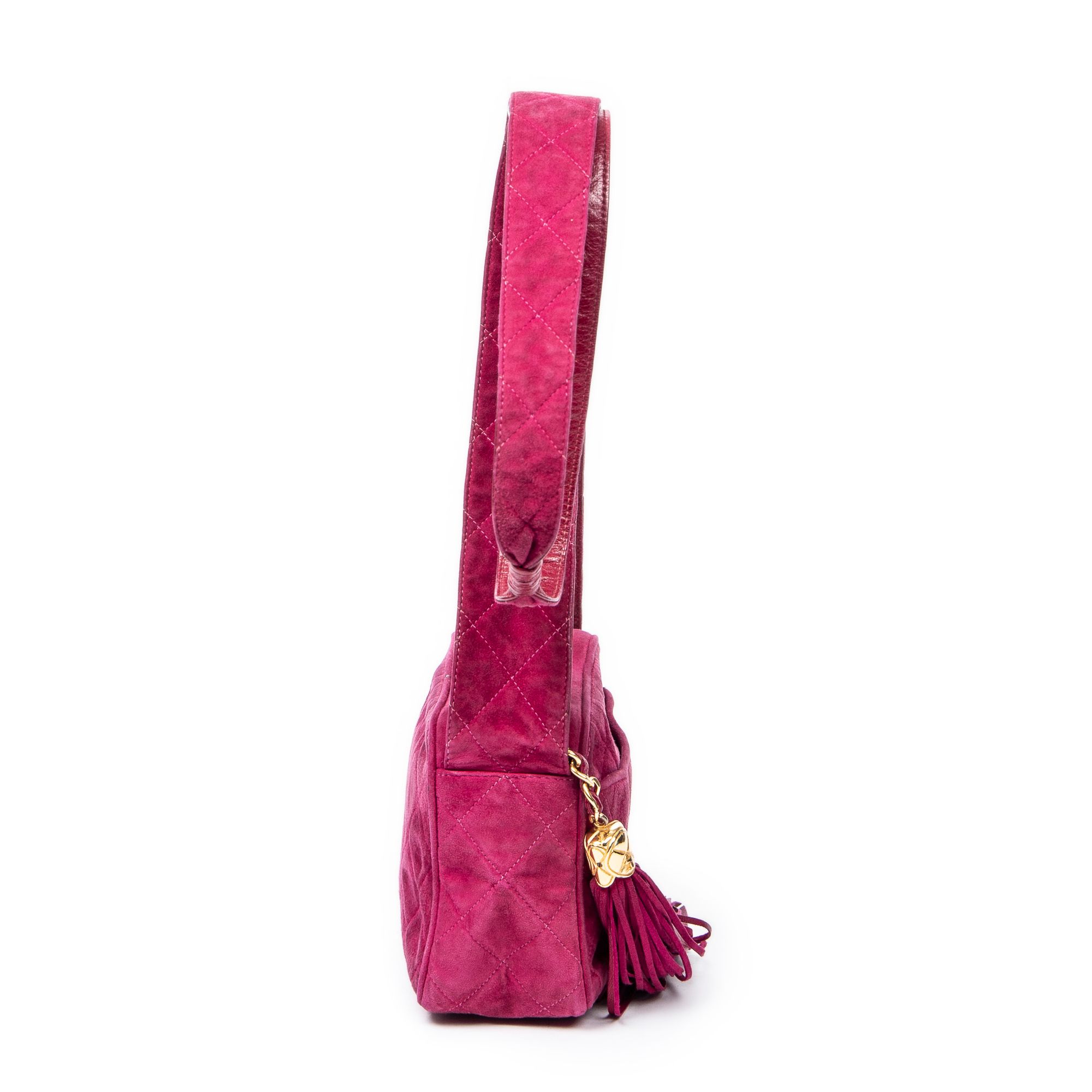 Mini CC Fringe Tassel Camera Bag  Quilted Suede Leather — view 4