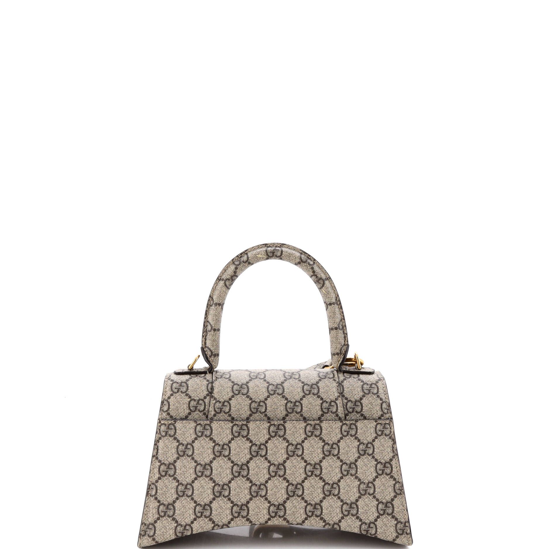 X Balenciaga The Hacker Project Hourglass Top Handle Bag Gg Coated Canvas Small — view 3
