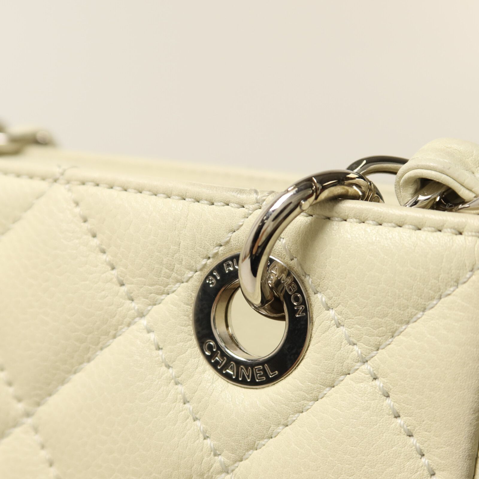 Caviar Leather Petite Shopping Tote (PST) w/SHW — view 11