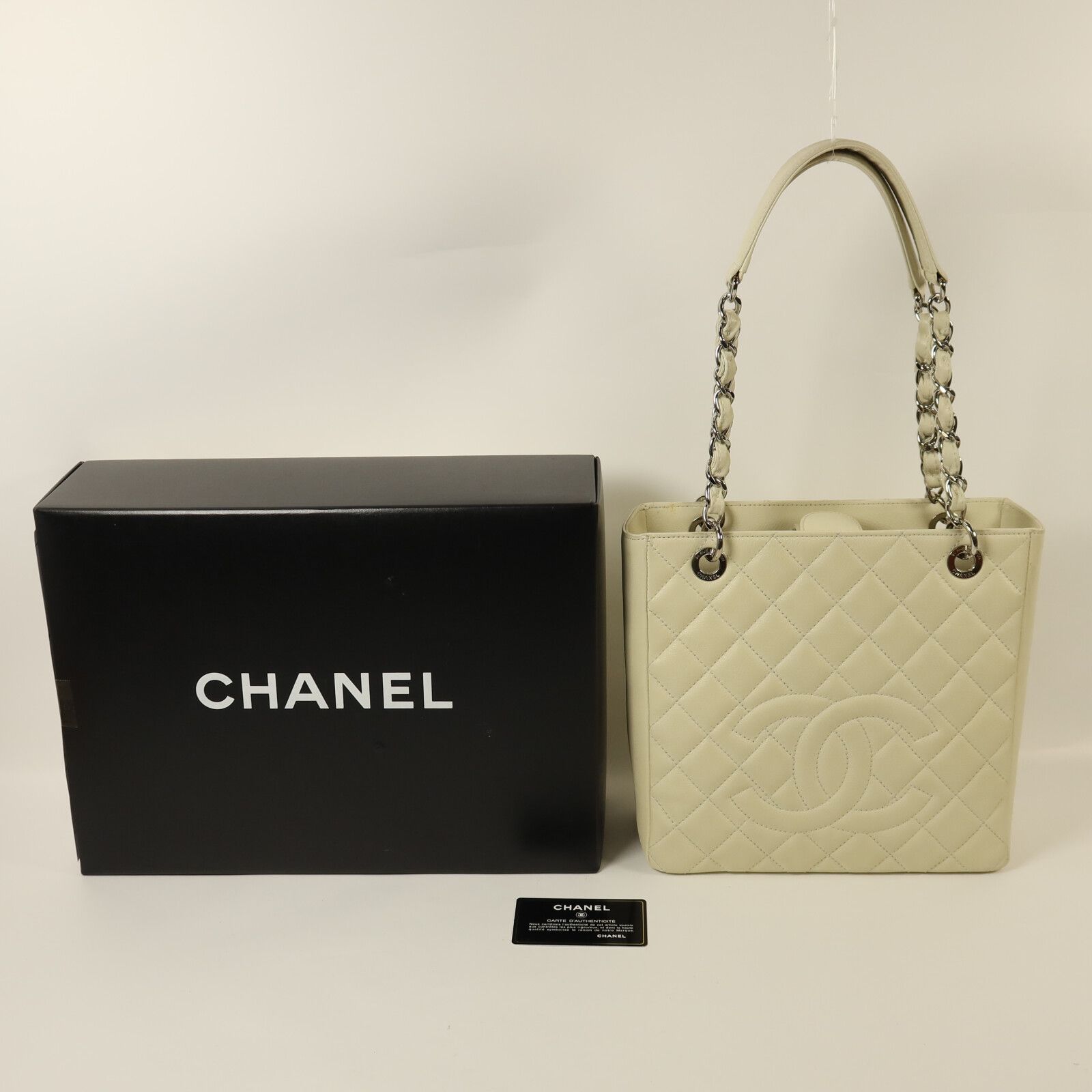 Caviar Leather Petite Shopping Tote (PST) w/SHW — view 10