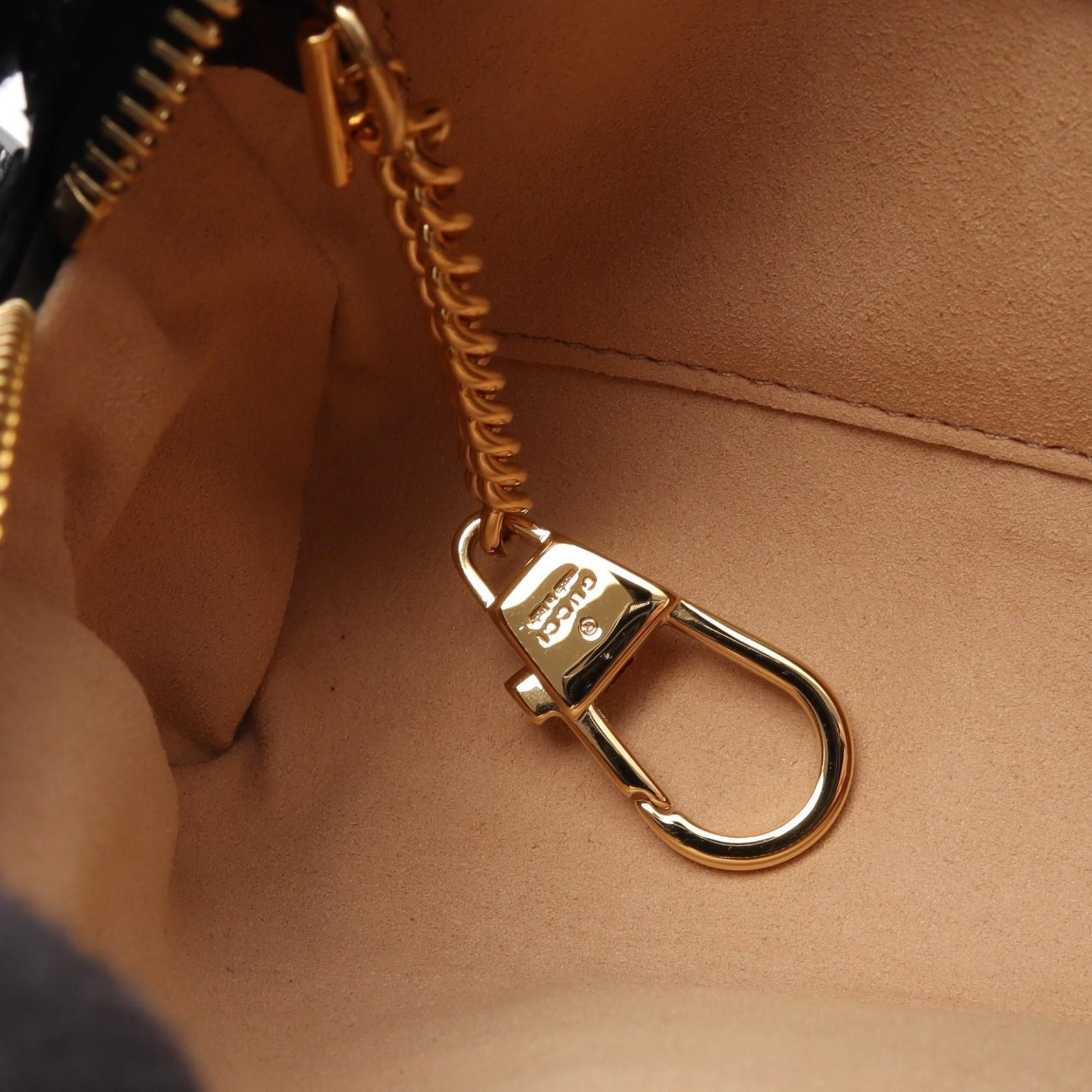 Calfskin Web Mini Ophidia Shoulder Bag Black — view 7