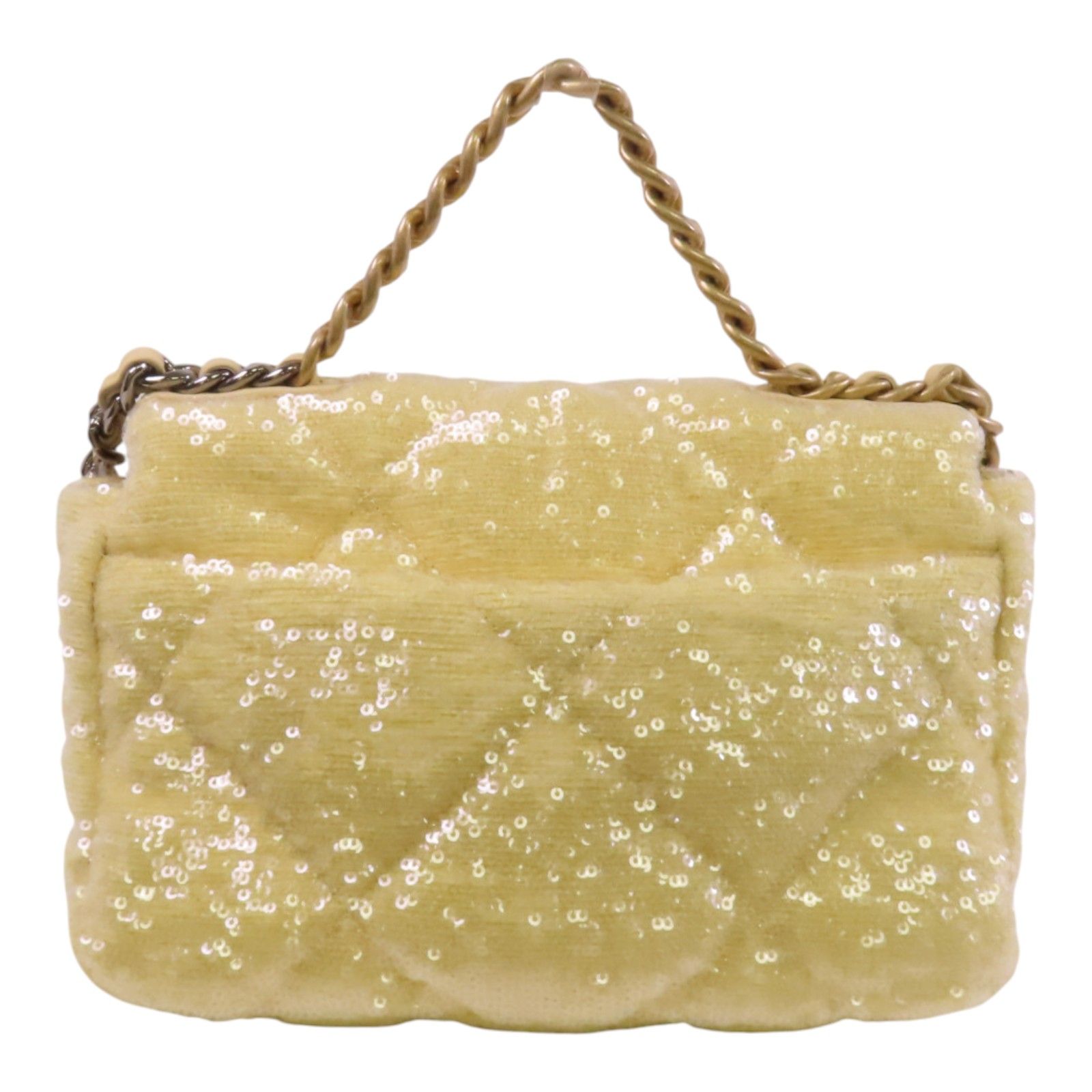 Piece 19 Sequin Flag Bag Golden Cross Hand-handed Sho, Yellow/Gold — view 2