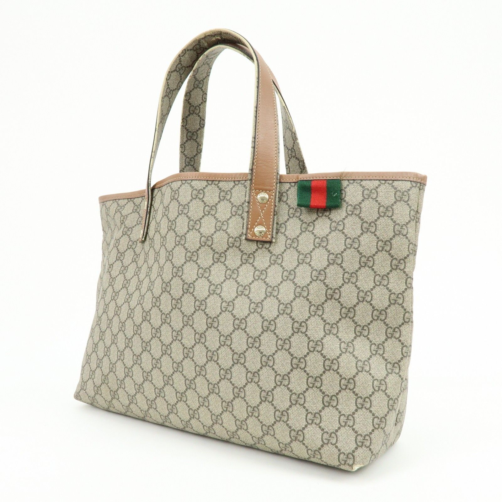 GG Plus Monogram Medium Signature Web Loop Tote Brown — view 3