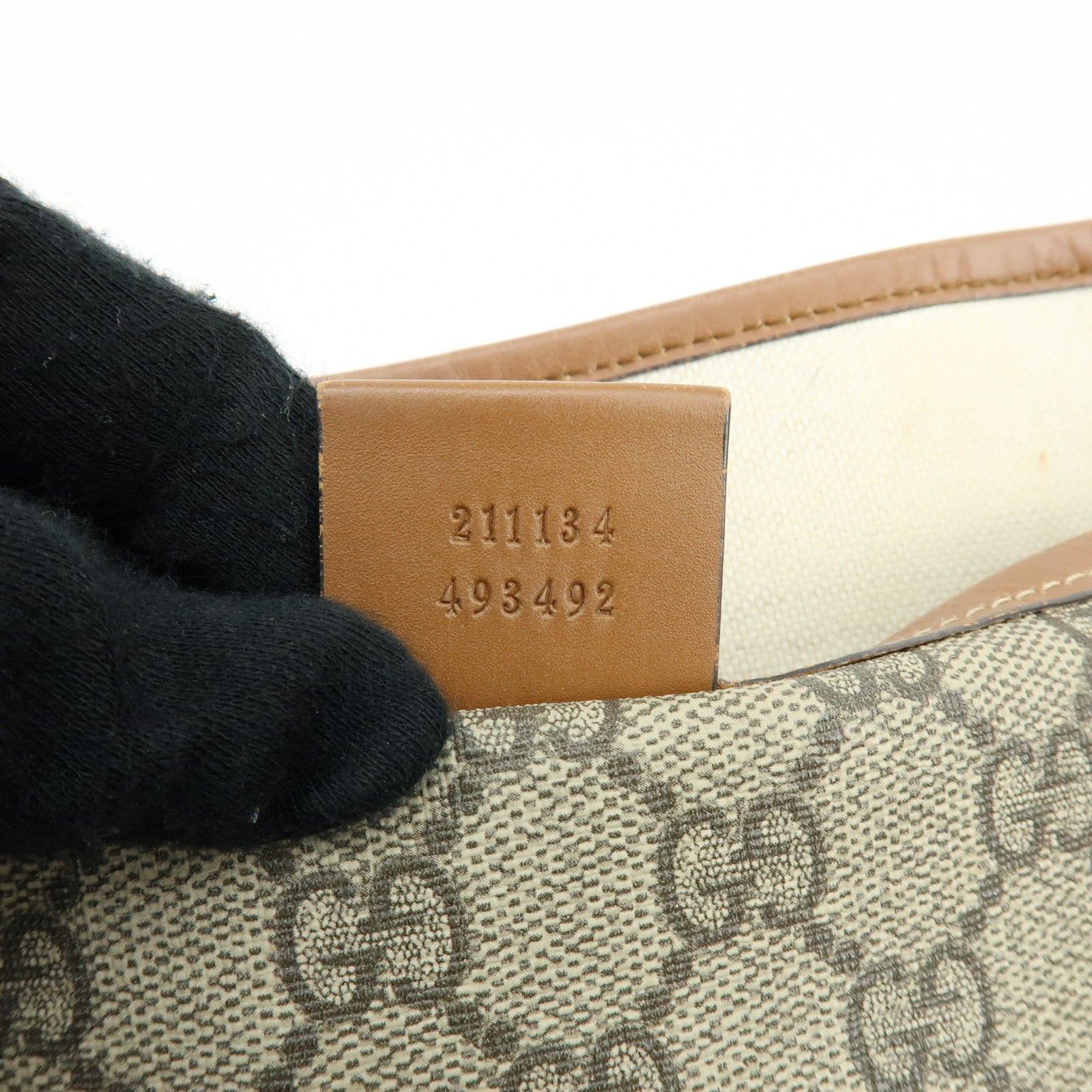 GG Plus Monogram Medium Signature Web Loop Tote Brown — view 24