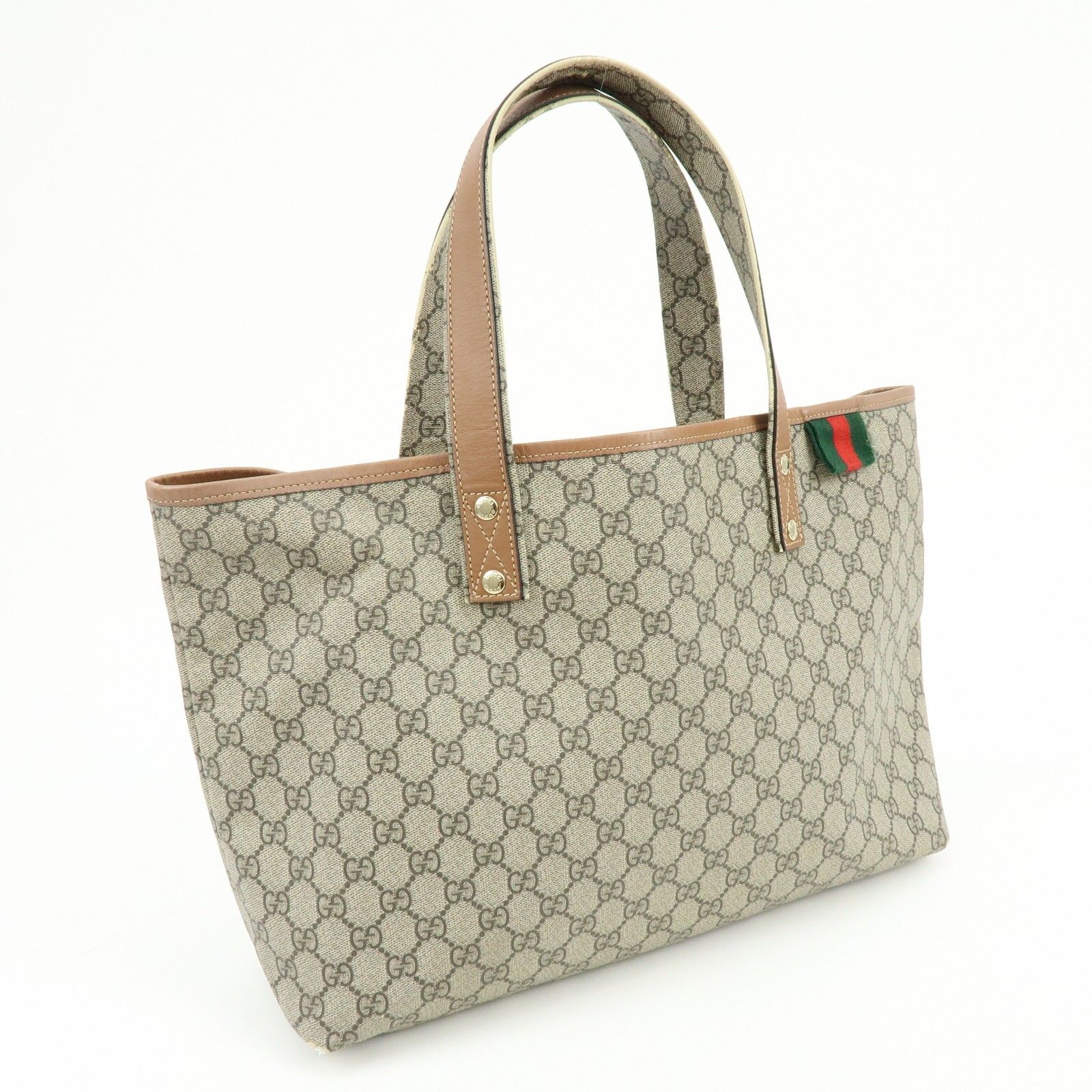 GG Plus Monogram Medium Signature Web Loop Tote Brown — view 4