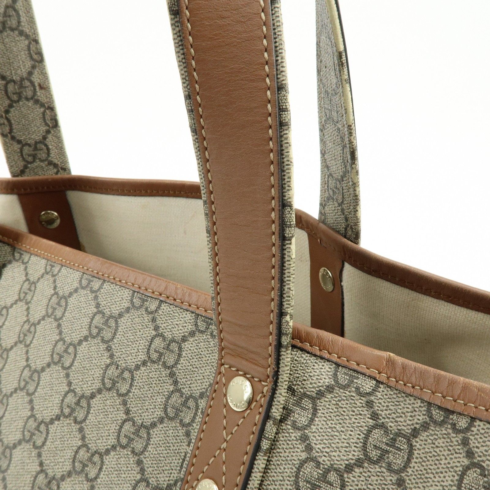 GG Plus Monogram Medium Signature Web Loop Tote Brown — view 9