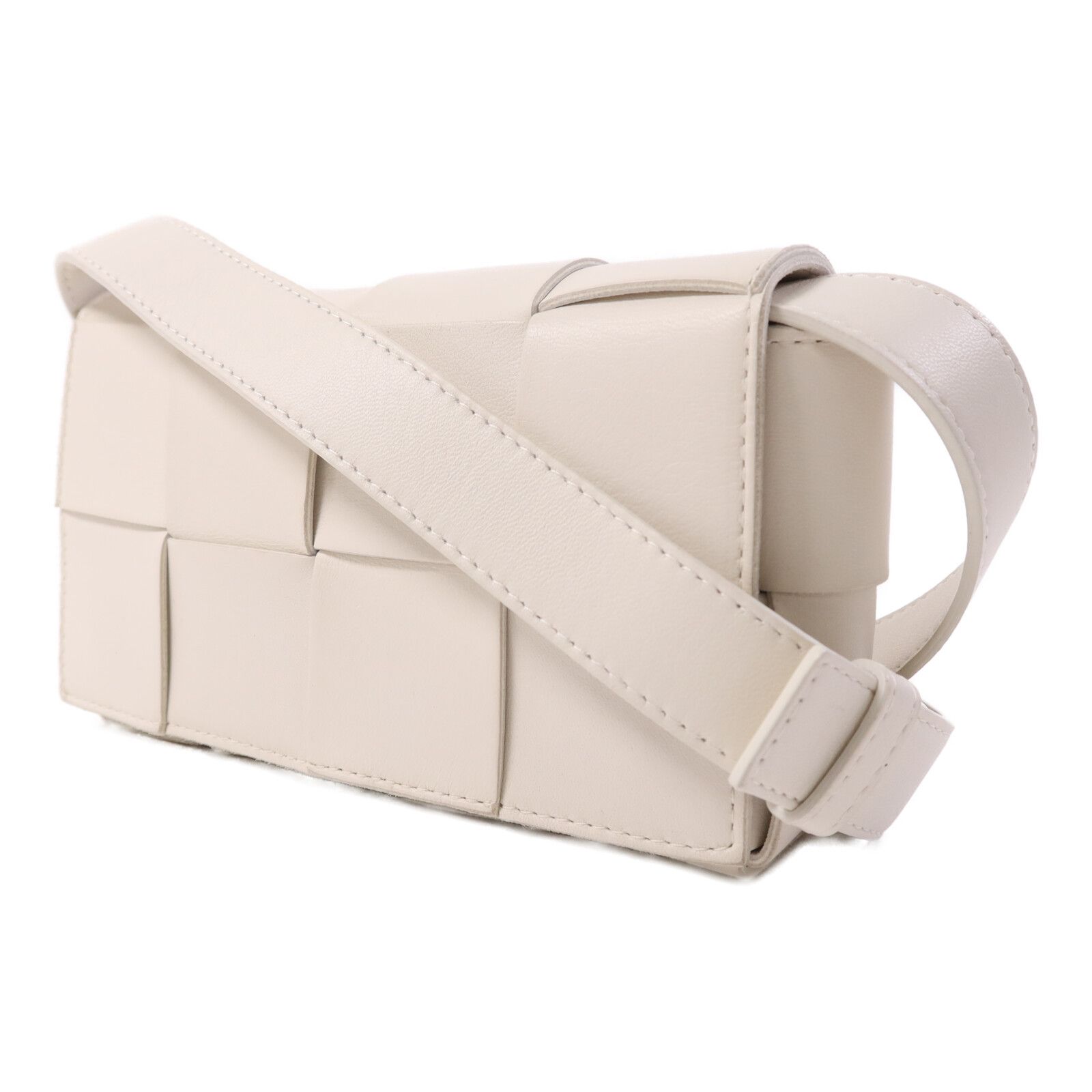 Cowhide Leather Cassette Bag Shoulder Back Bag White Calfskin (cowhide) — view 3