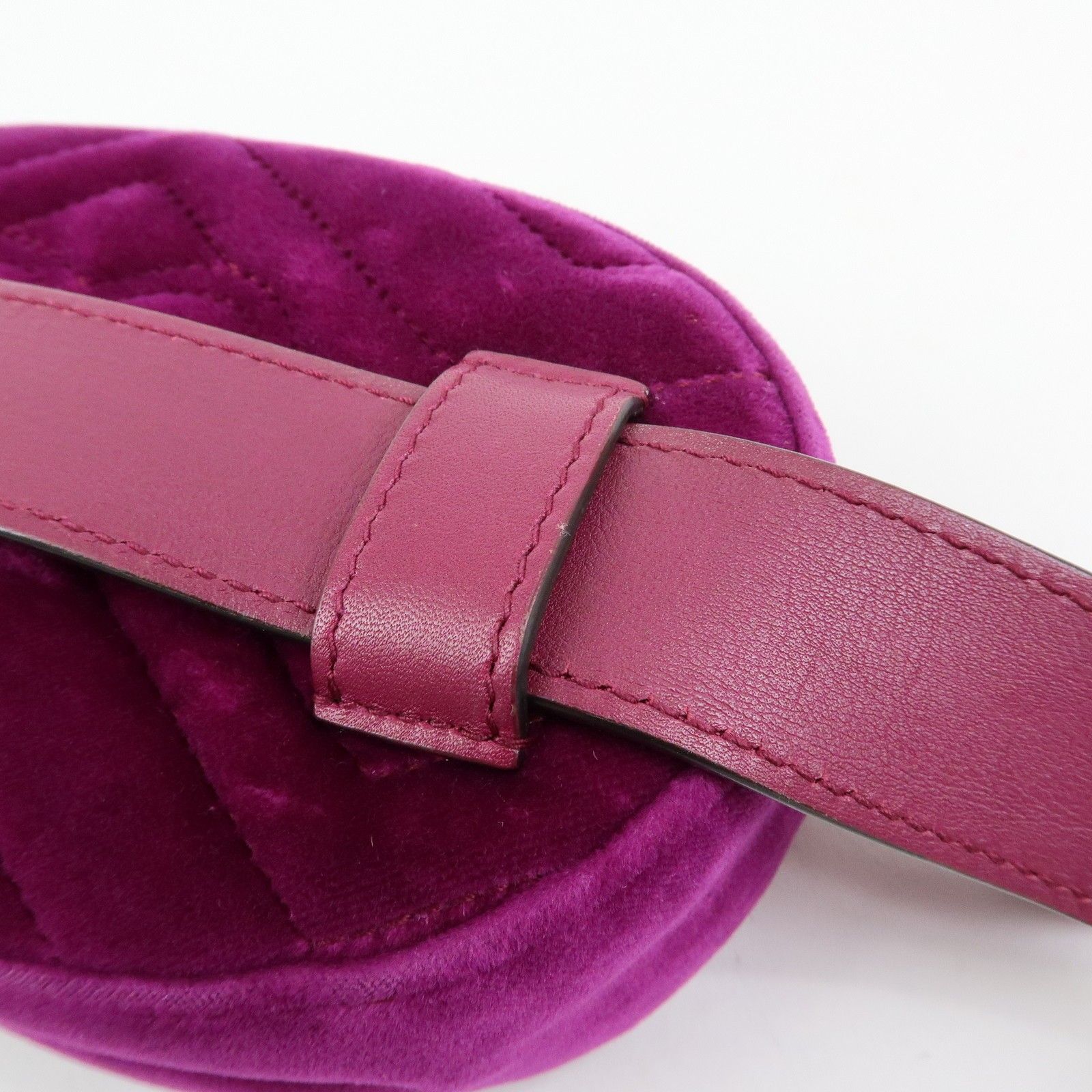 GG Marmont Double G Velvet Leather Waist Pouch Body Bag 476434 — view 11