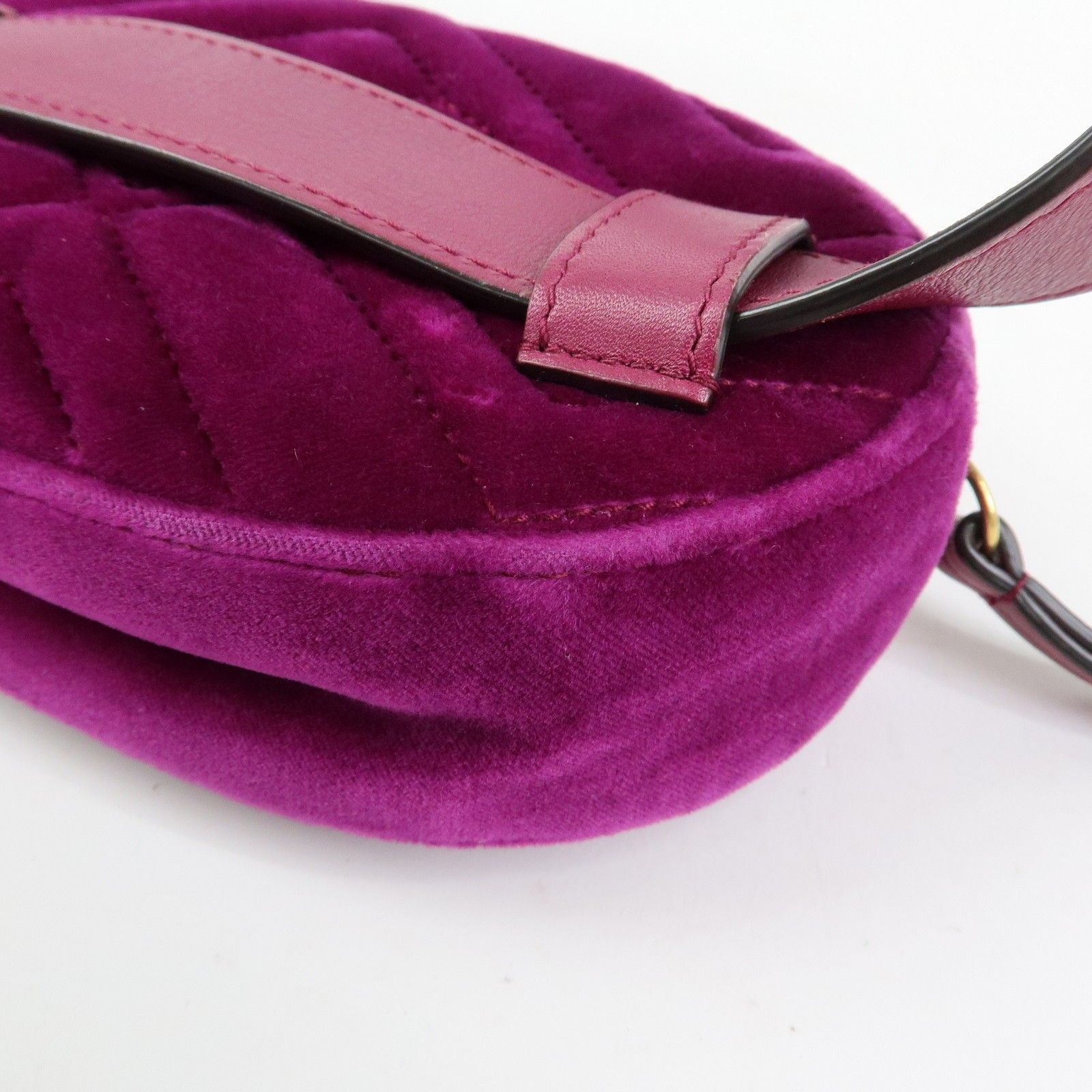 GG Marmont Double G Velvet Leather Waist Pouch Body Bag 476434 — view 14