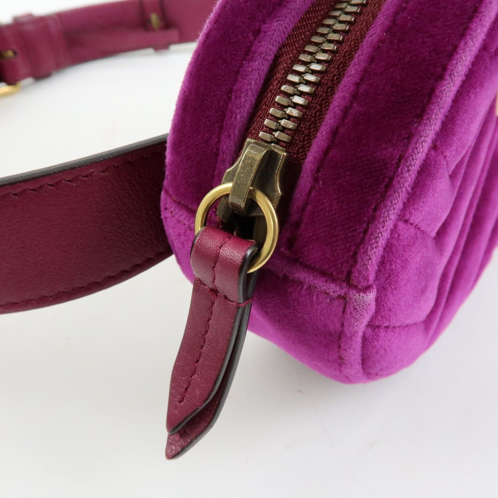 GG Marmont Double G Velvet Leather Waist Pouch Body Bag 476434 — view 15
