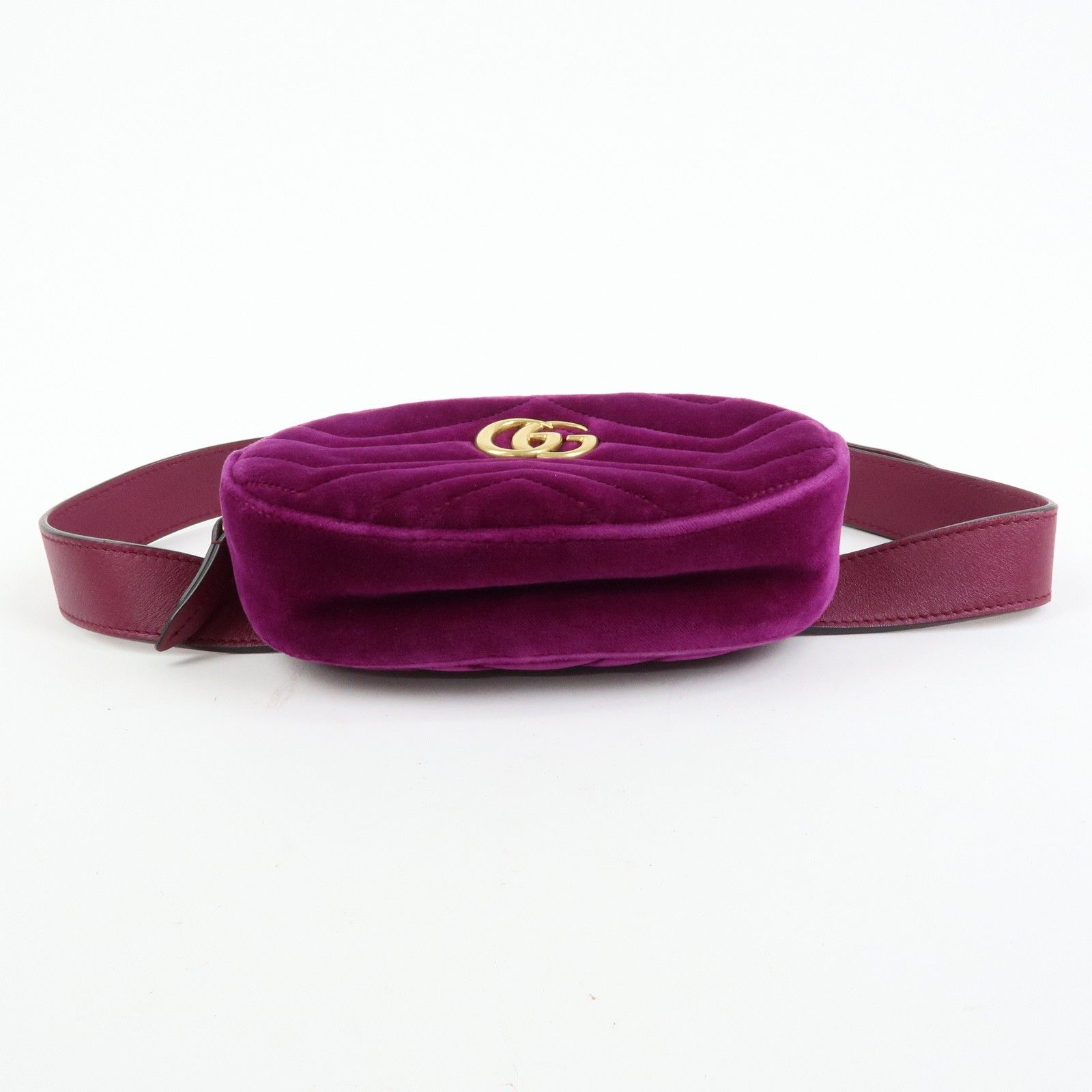 GG Marmont Double G Velvet Leather Waist Pouch Body Bag 476434 — view 5