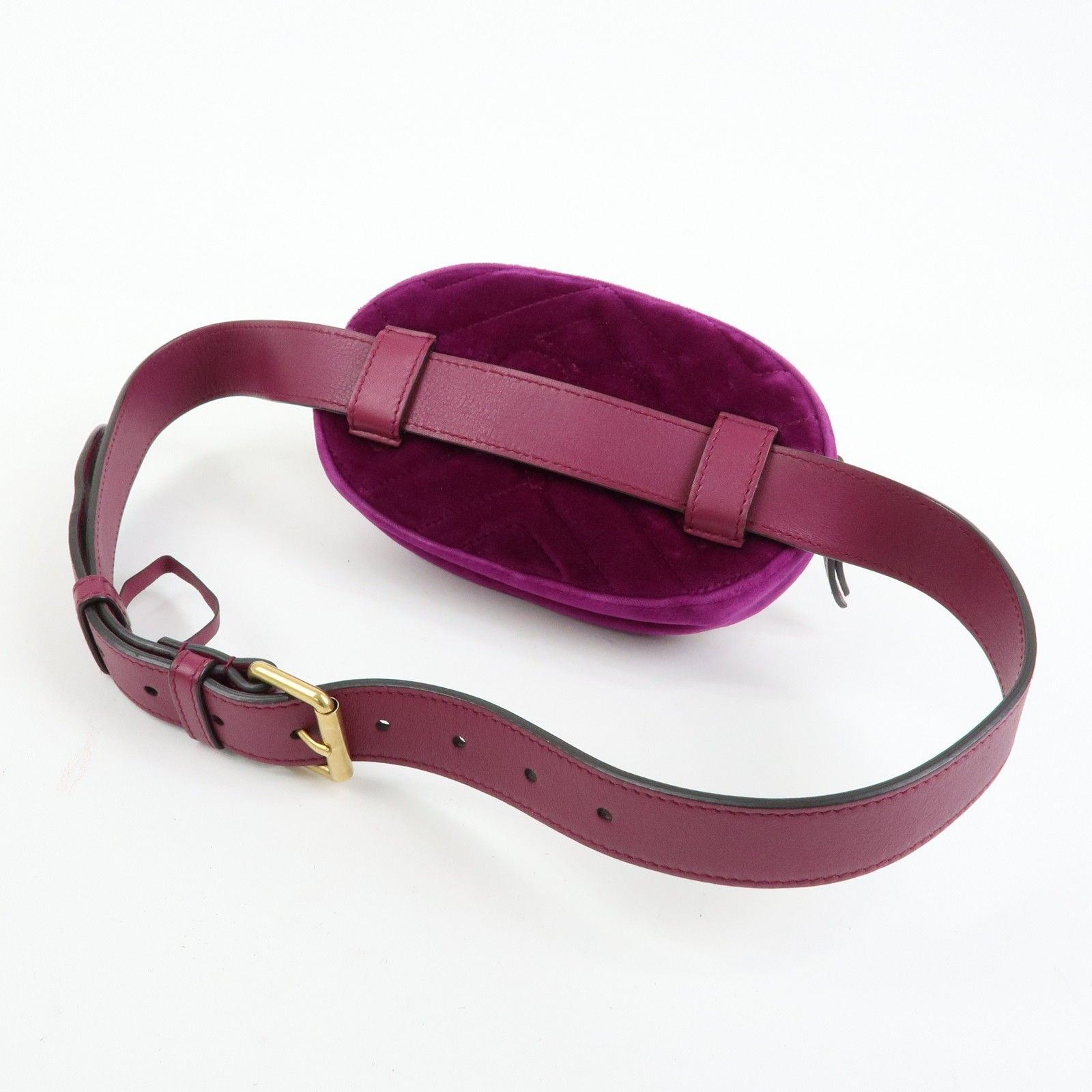 GG Marmont Double G Velvet Leather Waist Pouch Body Bag 476434 — view 7