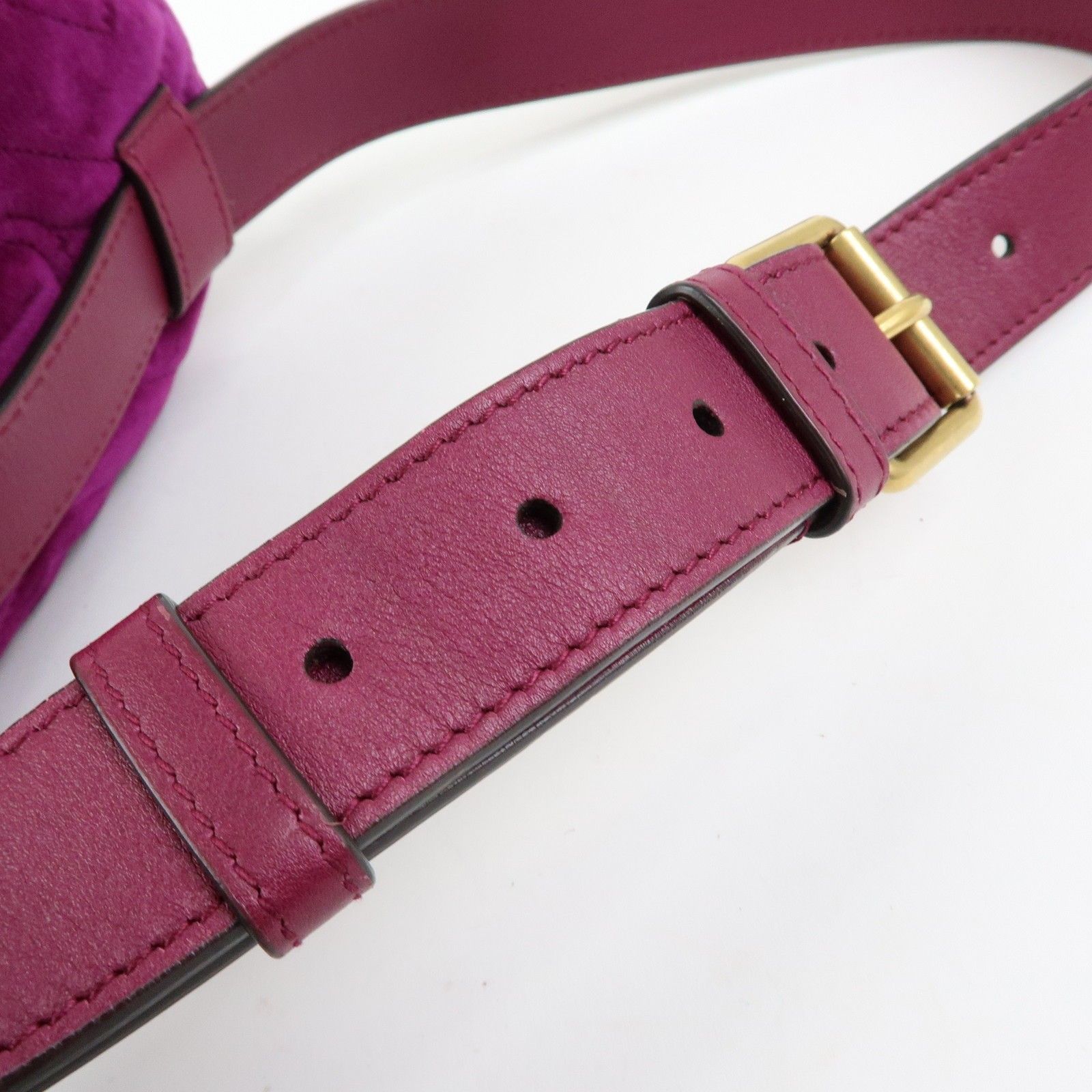 GG Marmont Double G Velvet Leather Waist Pouch Body Bag 476434 — view 9