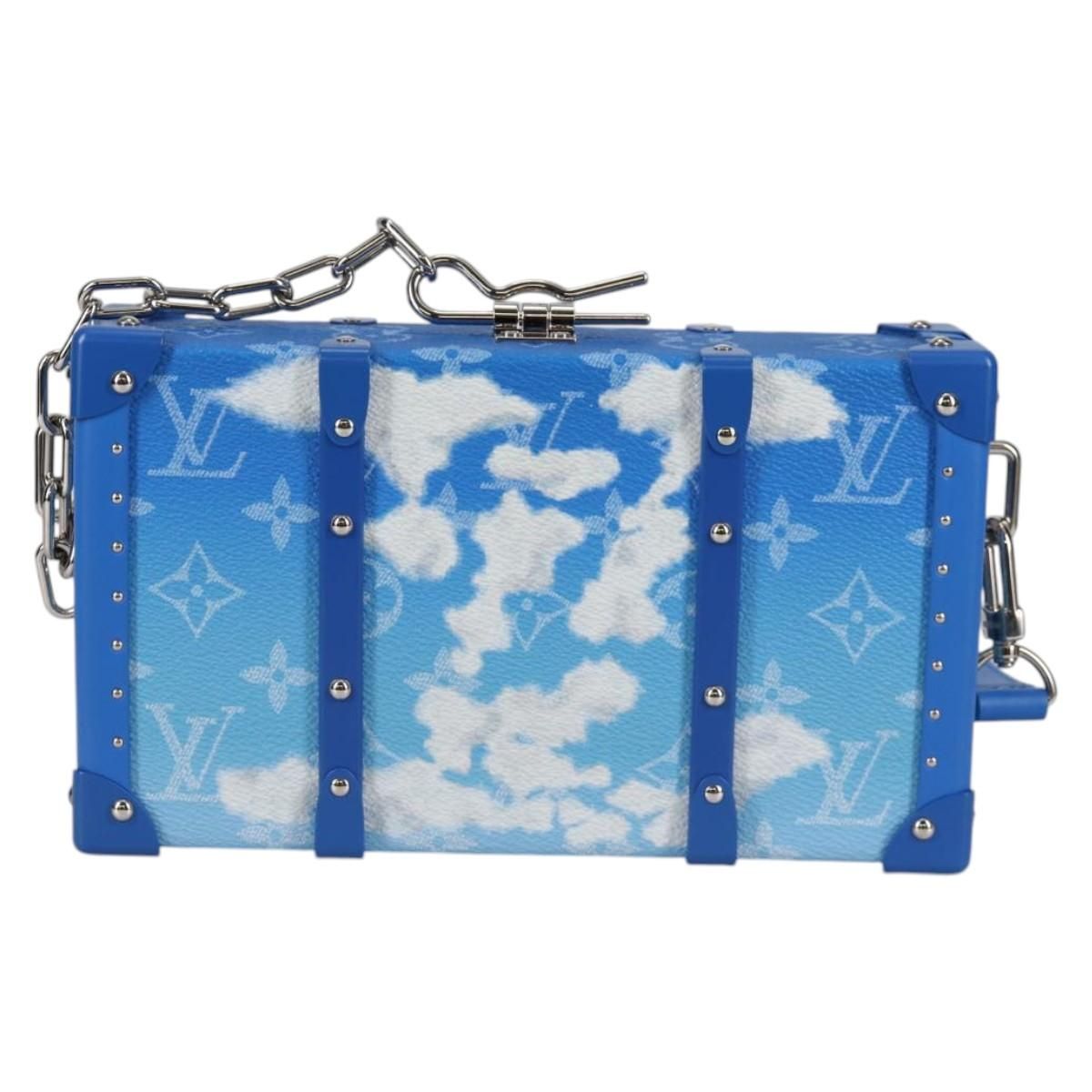 Clouds Trunk Clutch Blue White M 20403 Auth, Blue — view 13