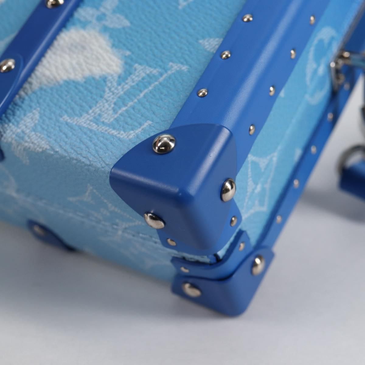 Clouds Trunk Clutch Blue White M 20403 Auth, Blue — view 14