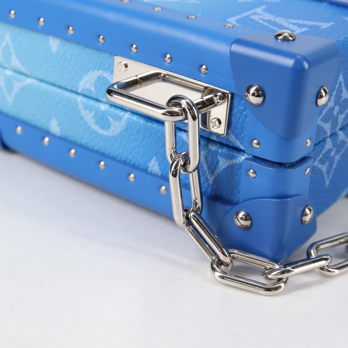 Clouds Trunk Clutch Blue White M 20403 Auth, Blue — view 18