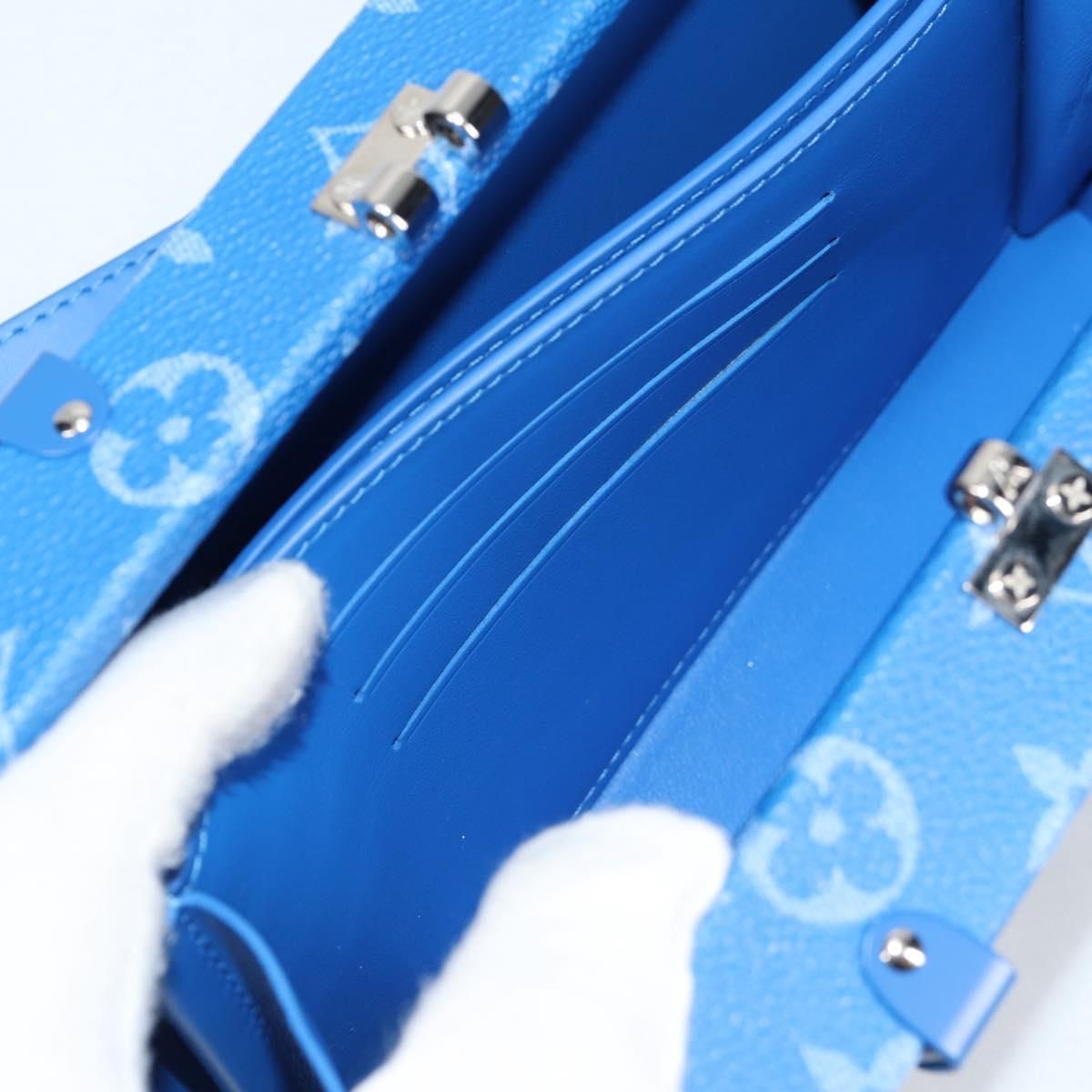 Clouds Trunk Clutch Blue White M 20403 Auth, Blue — view 22