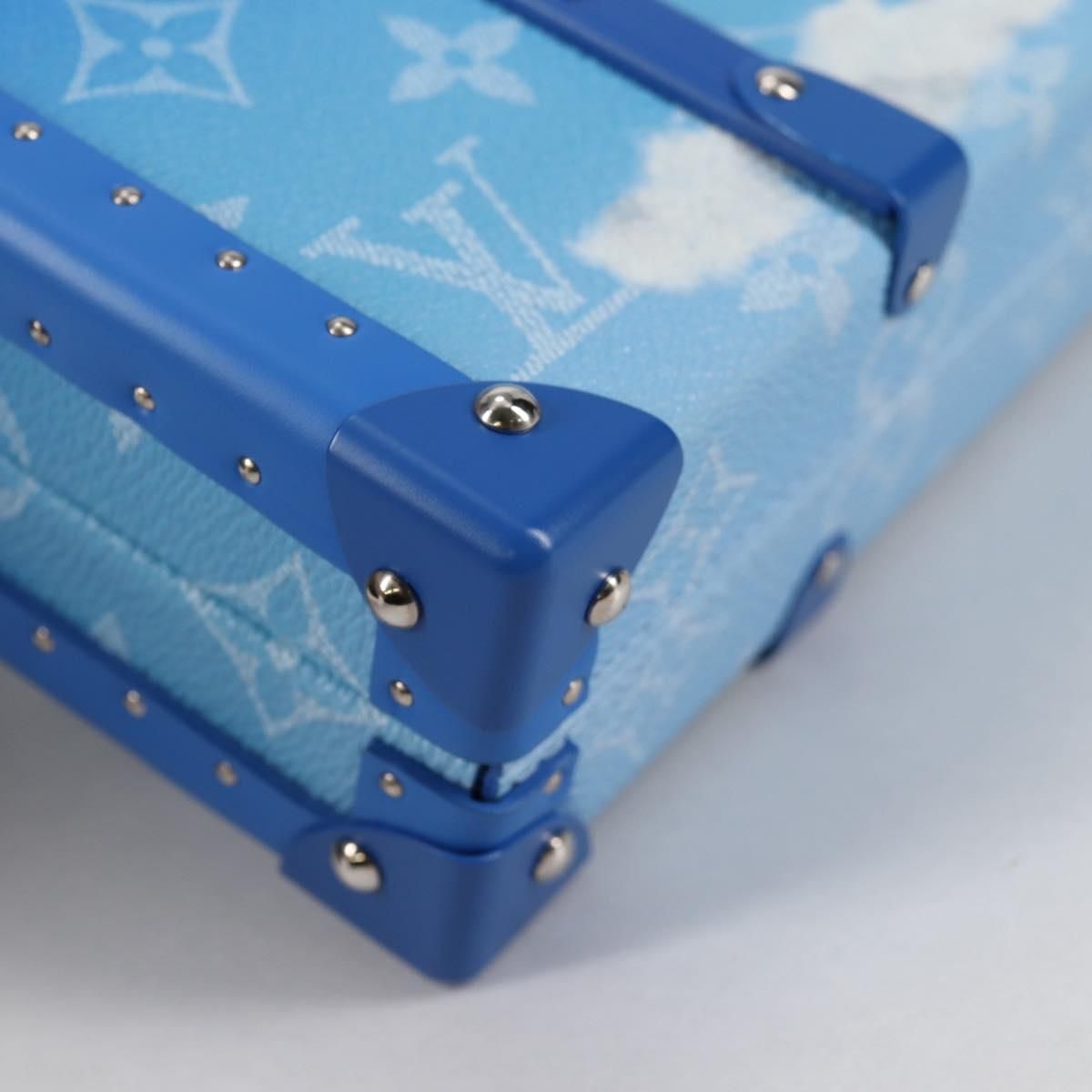 Clouds Trunk Clutch Blue White M 20403 Auth, Blue — view 7