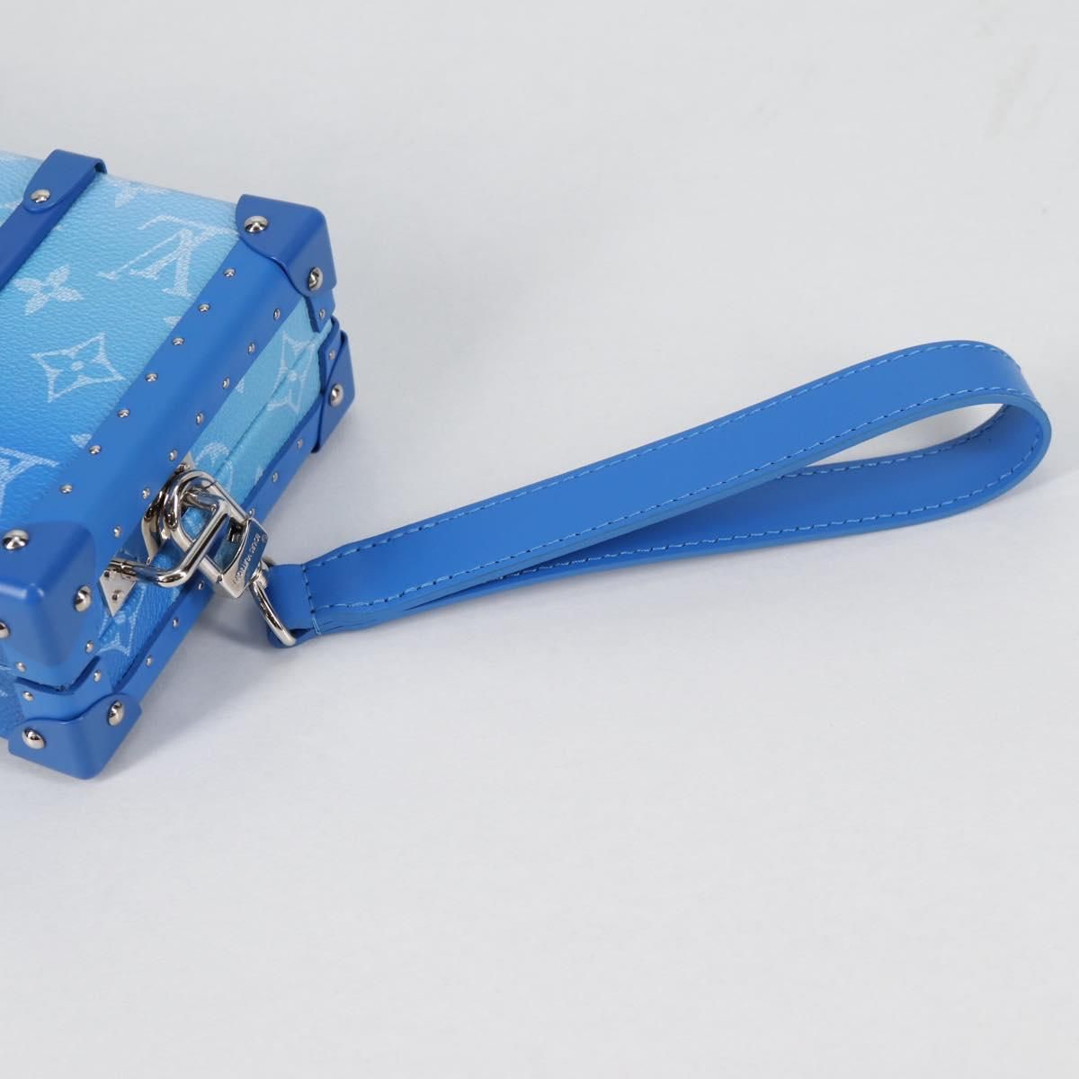 Clouds Trunk Clutch Blue White M 20403 Auth, Blue — view 8