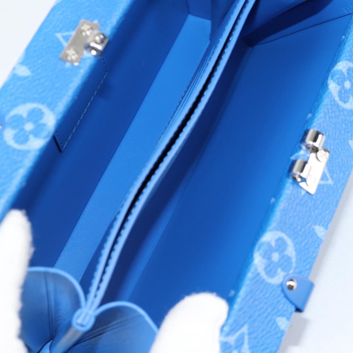 Clouds Trunk Clutch Blue White M 20403 Auth, Blue — view 10