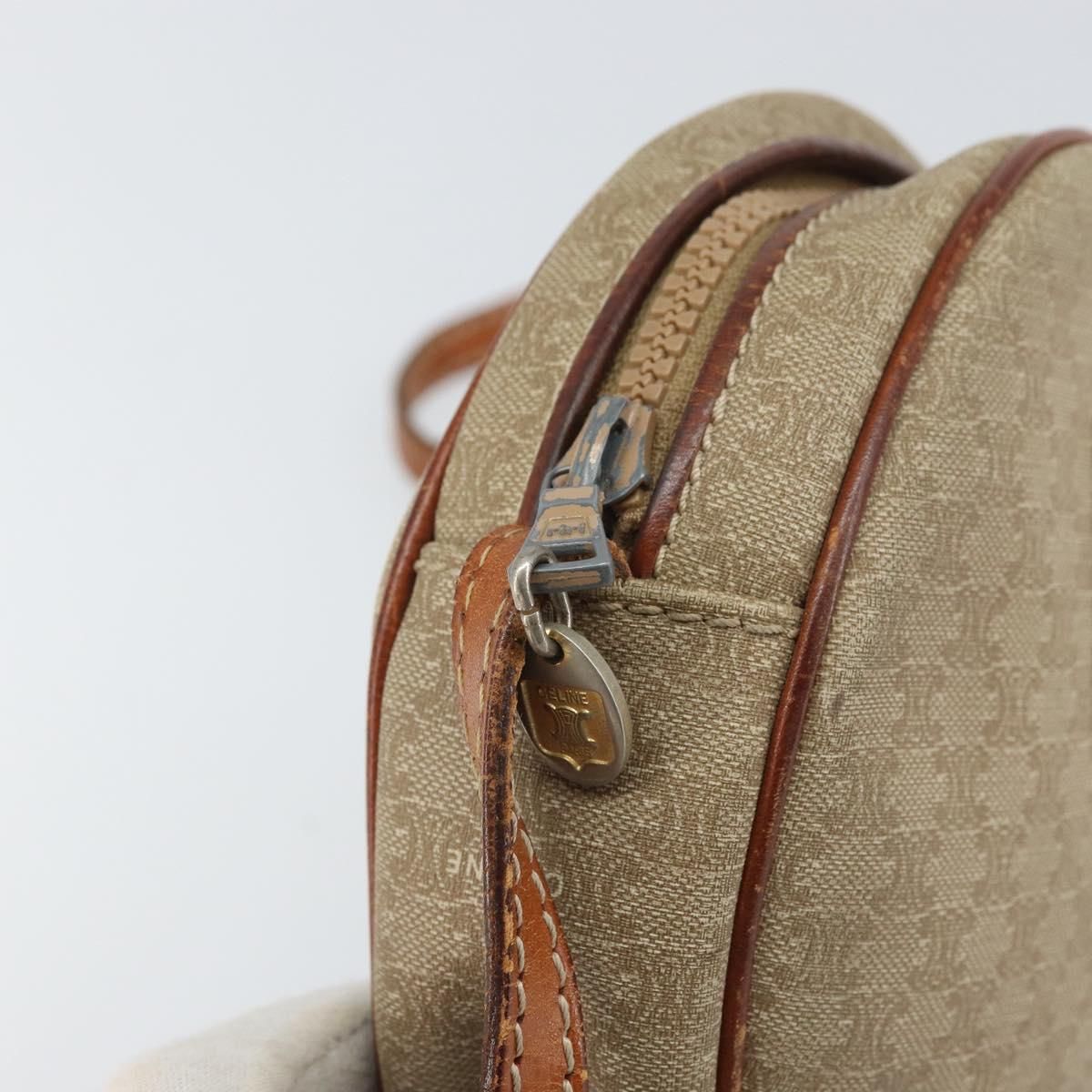 Macadam Canvas Shoulder Bag Pvc Beige Auth — view 9