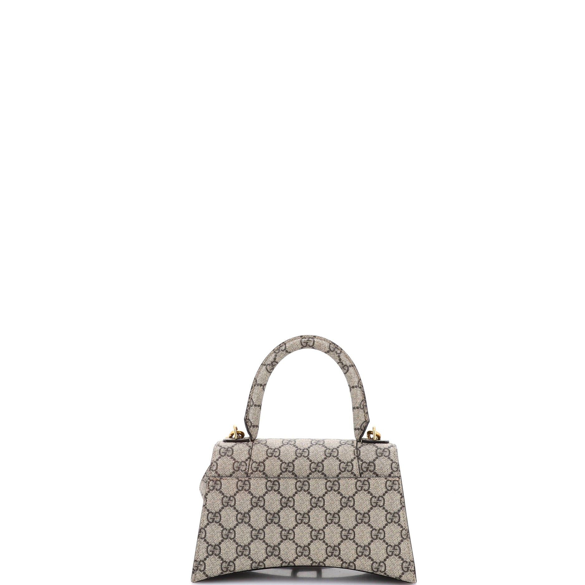 X Balenciaga The Hacker Project Hourglass Top Handle Bag Gg Coated Canvas Small — view 3