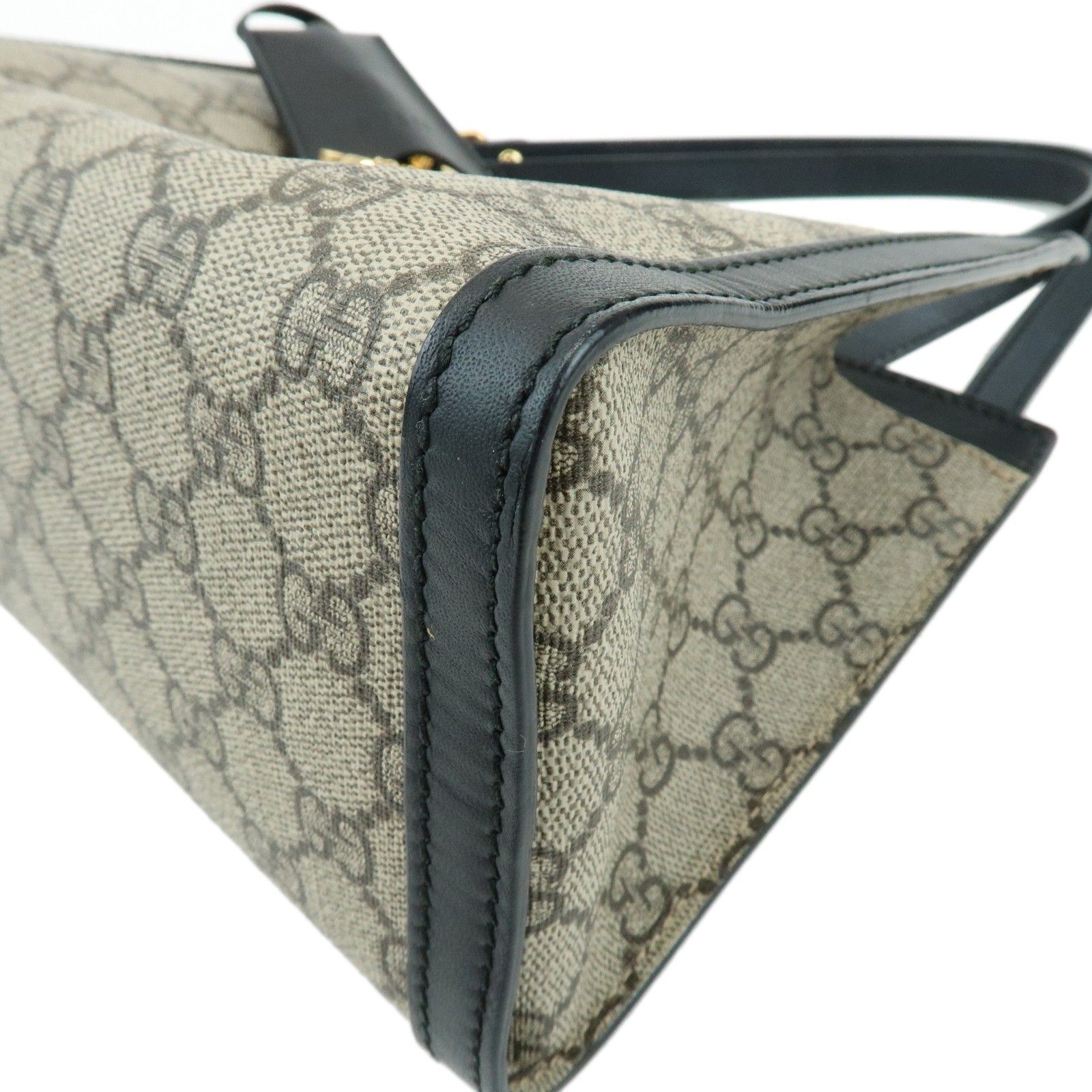 Padlock GG Supreme Leather Chain Shoulder Bag Beige Black 498156 — view 6