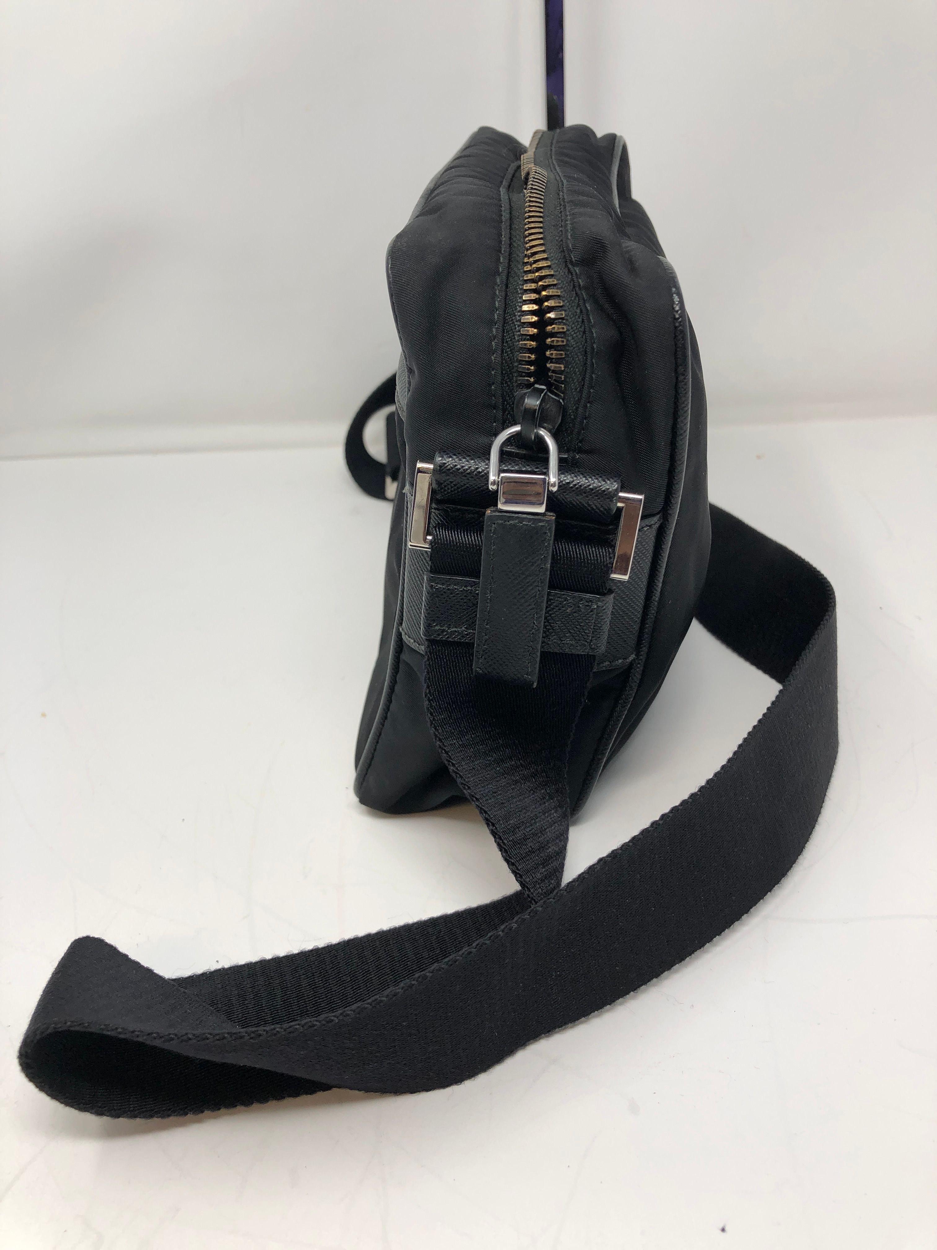 Tessuto Black Nylon Messenger Bag — view 3