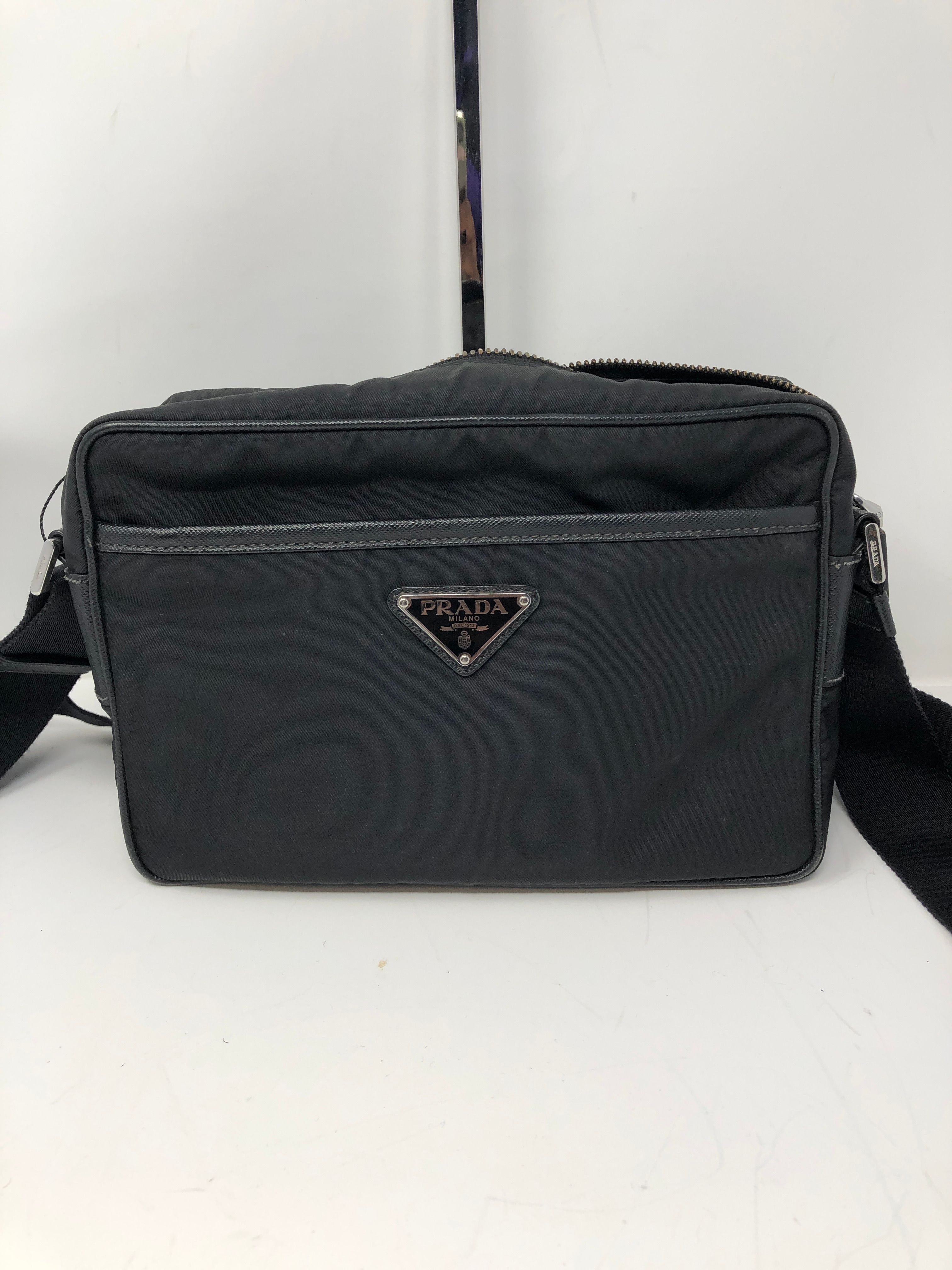 Tessuto Black Nylon Messenger Bag — view 4