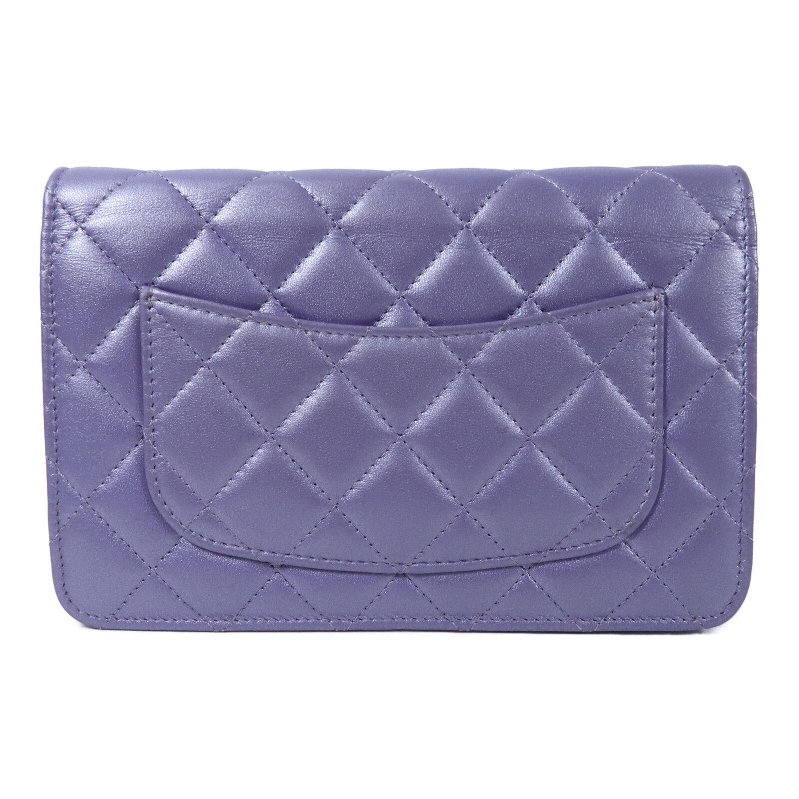 Purple Lambskin Leather Wallet On Chain (WOC) w/SHW — view 2