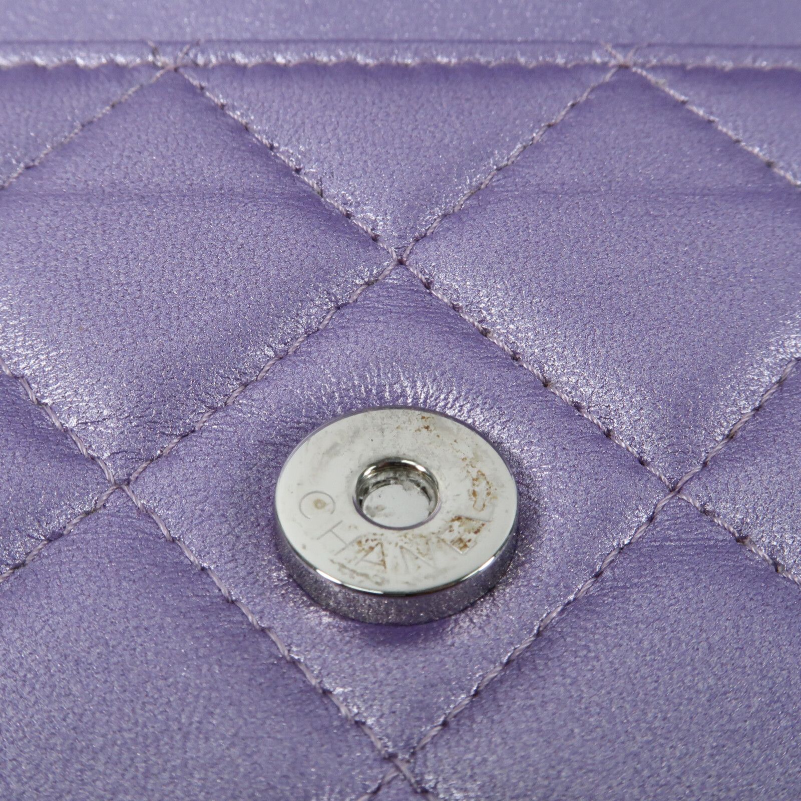 Purple Lambskin Leather Wallet On Chain (WOC) w/SHW — view 13