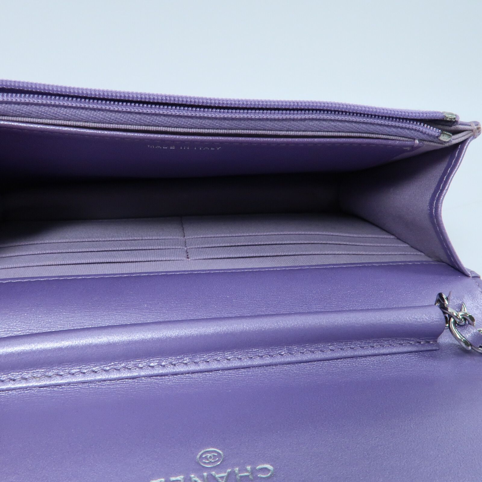 Purple Lambskin Leather Wallet On Chain (WOC) w/SHW — view 15
