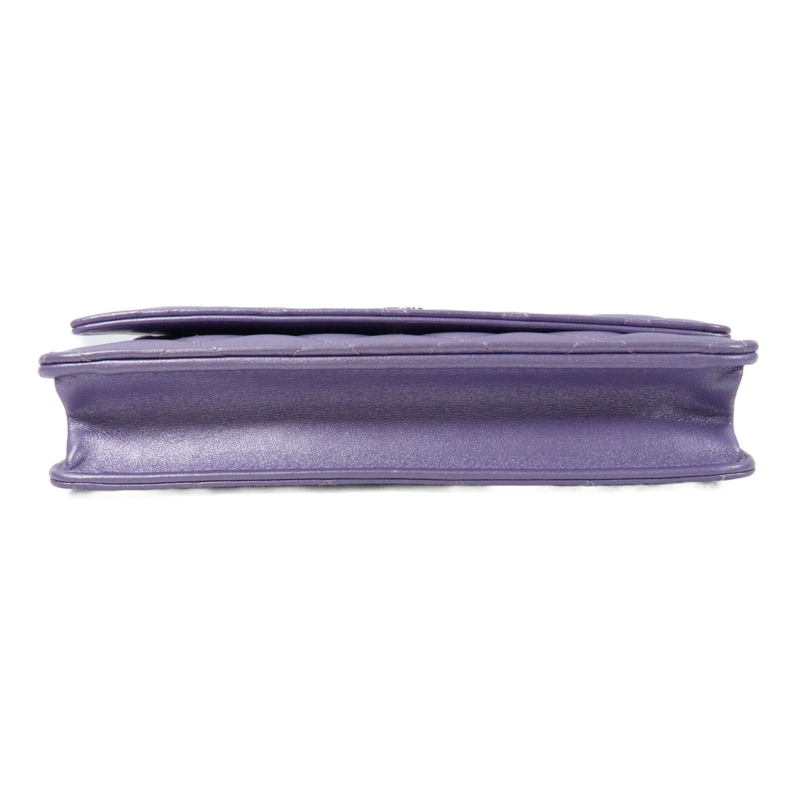 Purple Lambskin Leather Wallet On Chain (WOC) w/SHW — view 4