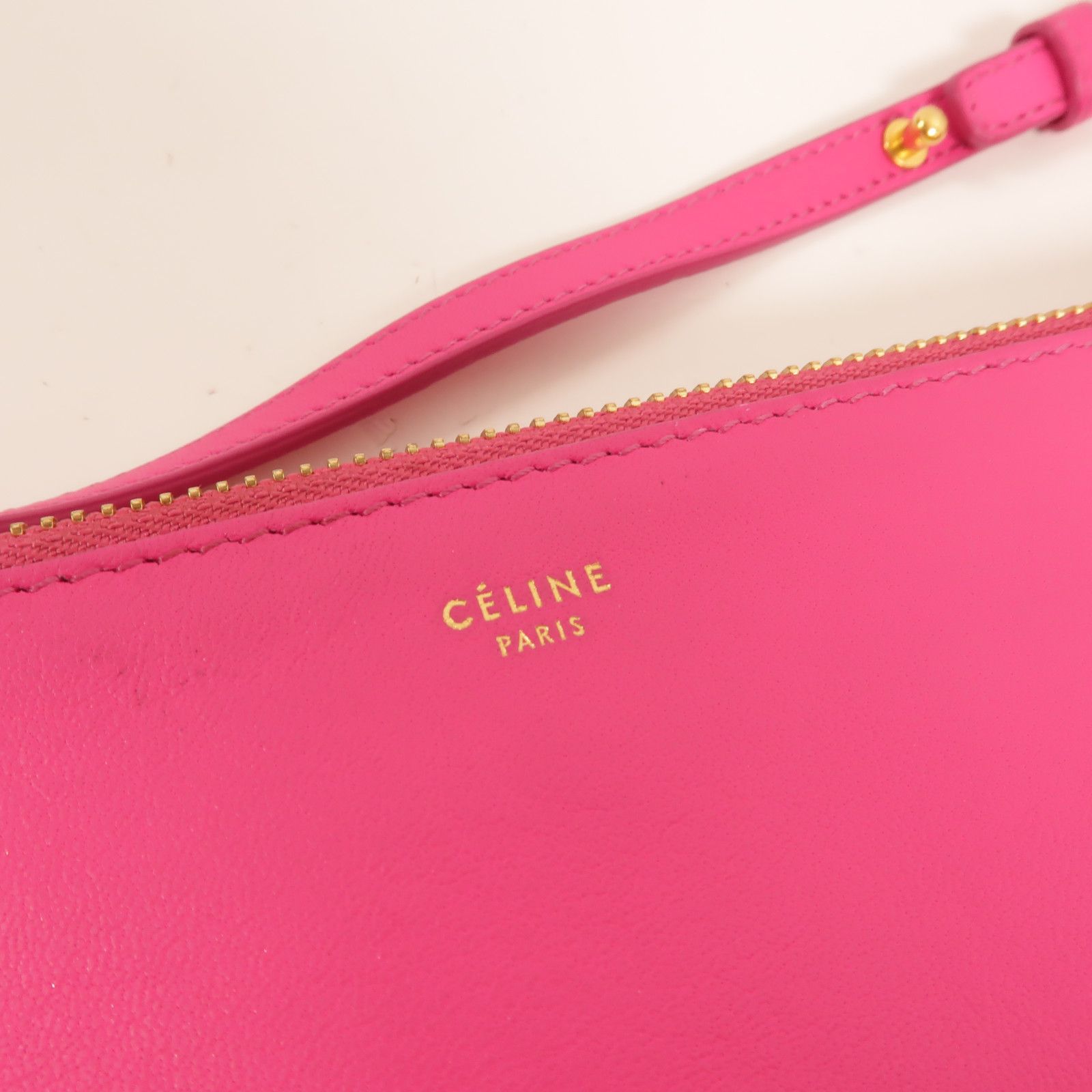 Sheepskin Leather Trio Large Golden Shoulder Bag Pink Lambskin (sheep Leather) — view 7