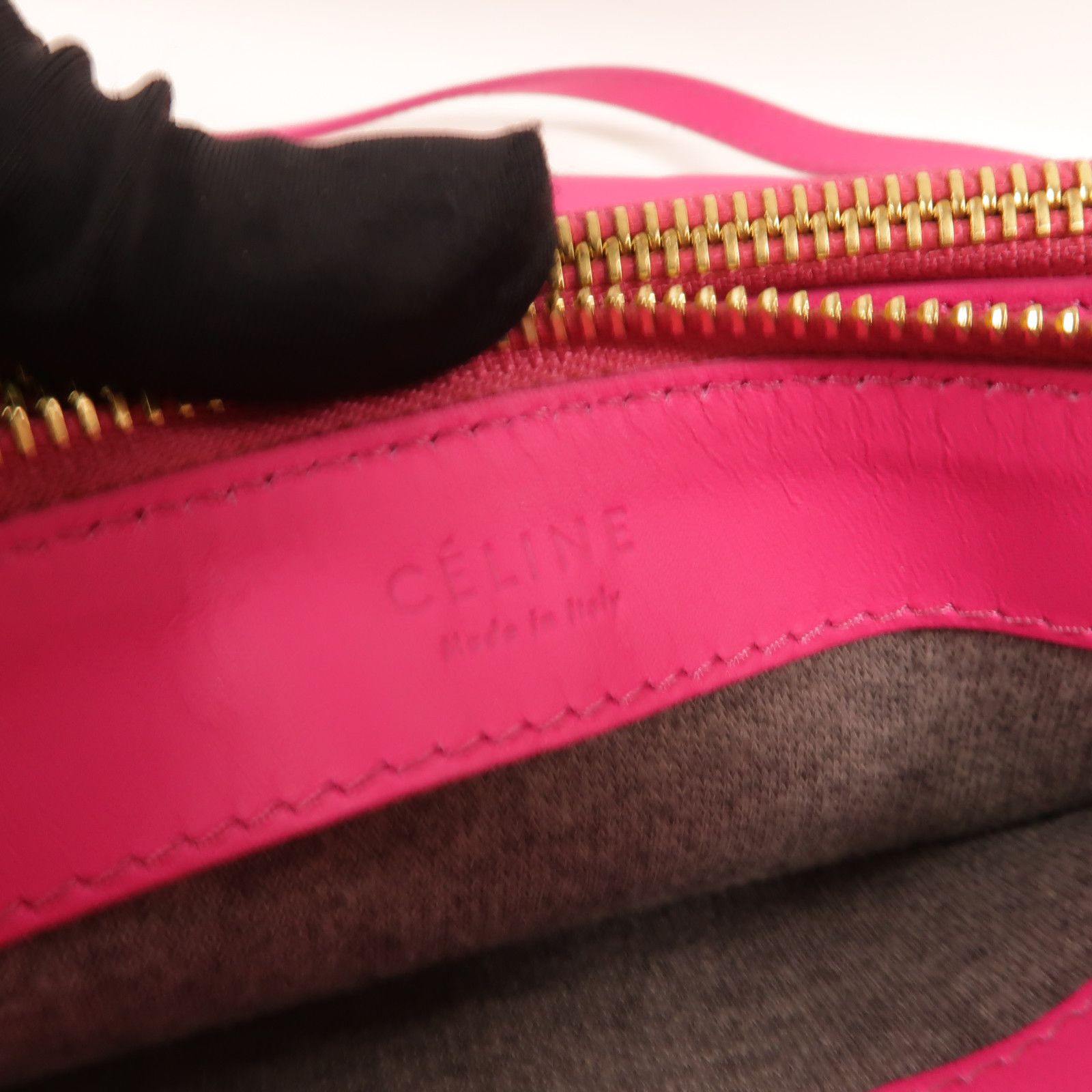 Sheepskin Leather Trio Large Golden Shoulder Bag Pink Lambskin (sheep Leather) — view 8