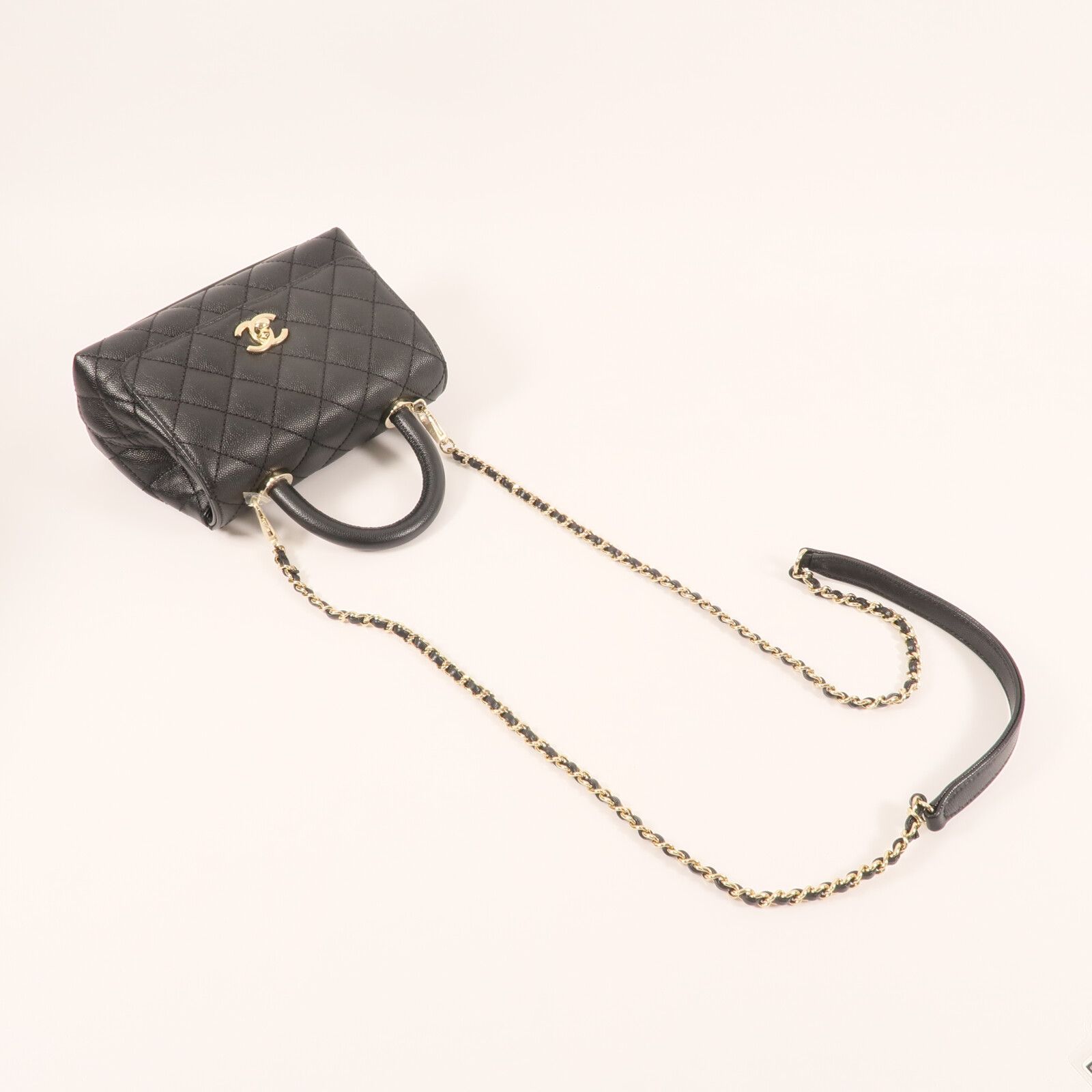 Caviar Extra Mini Coco Handle Flap Bag w/GHW-Box-Dustbag — view 12