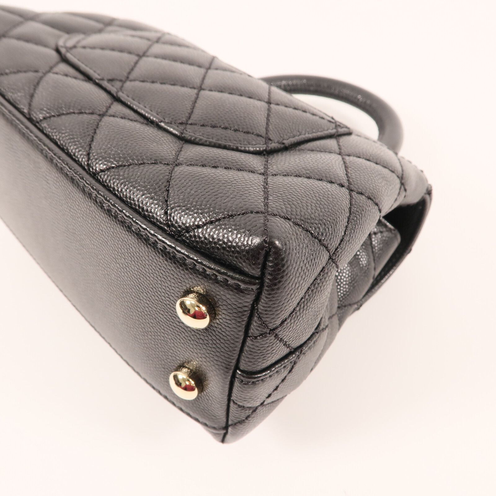 Caviar Extra Mini Coco Handle Flap Bag w/GHW-Box-Dustbag — view 8